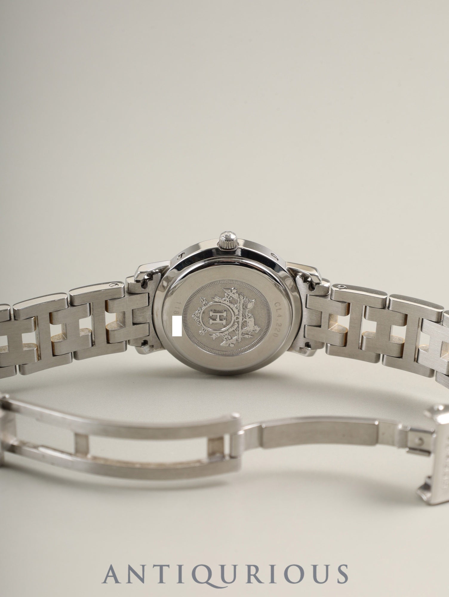 Hermès Clipper CL4.220 Quartz Cal.- SS/GP SS/GP Ivory Dial Box Warranty (1998) Overhauled