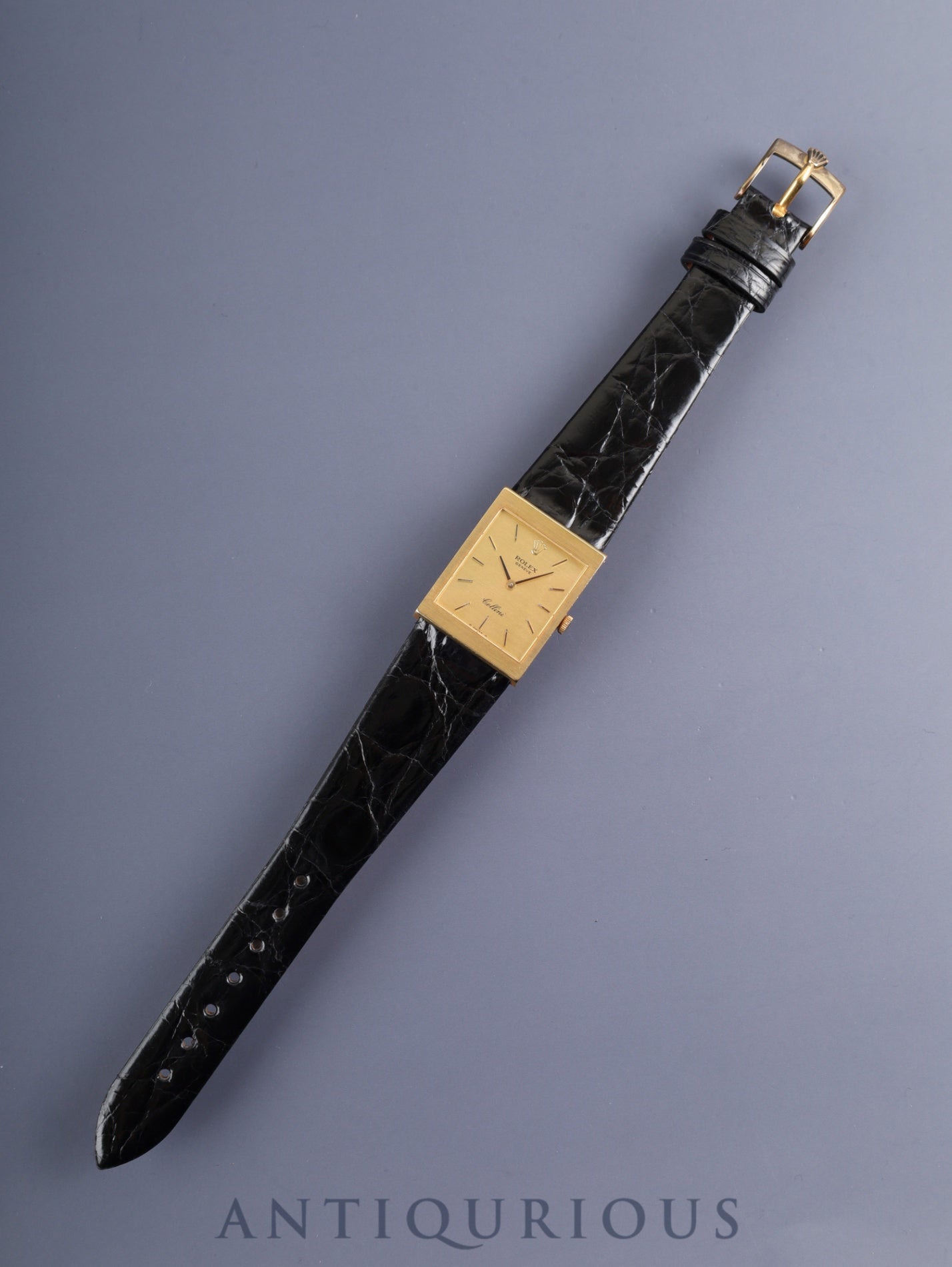 ロレックス チェリーニ 4014 手巻き Cal.1600 750YG 革 純正尾錠(GP) シャンパン文字盤 35番台(1972年) オーバーホール済み