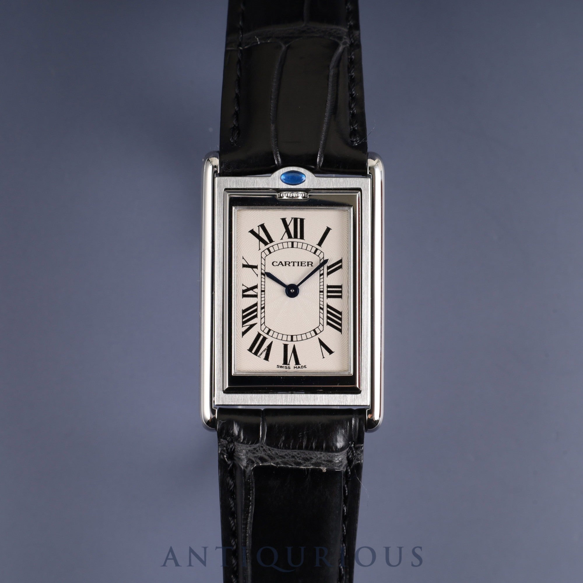 Cartier Tank Basculante LM W10X1358 / 2390 Manual winding SS Leather Genuine buckle (SS) Silver dial Box Complete service (full maintenance) completed at Cartier boutique