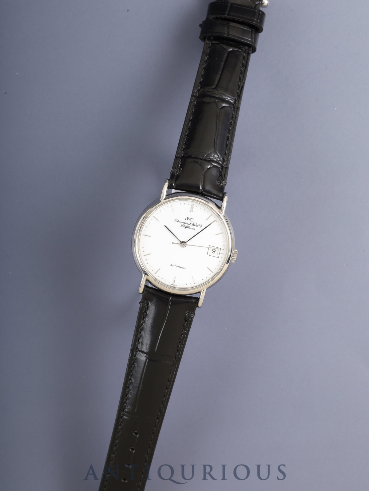 IWC Portofino IW351320 Automatic Caliber 37521 Stainless Steel Leather Strap with Genuine Stainless Steel Buckle, White Dial, Booklet, Warranty Card (1993) Overhauled