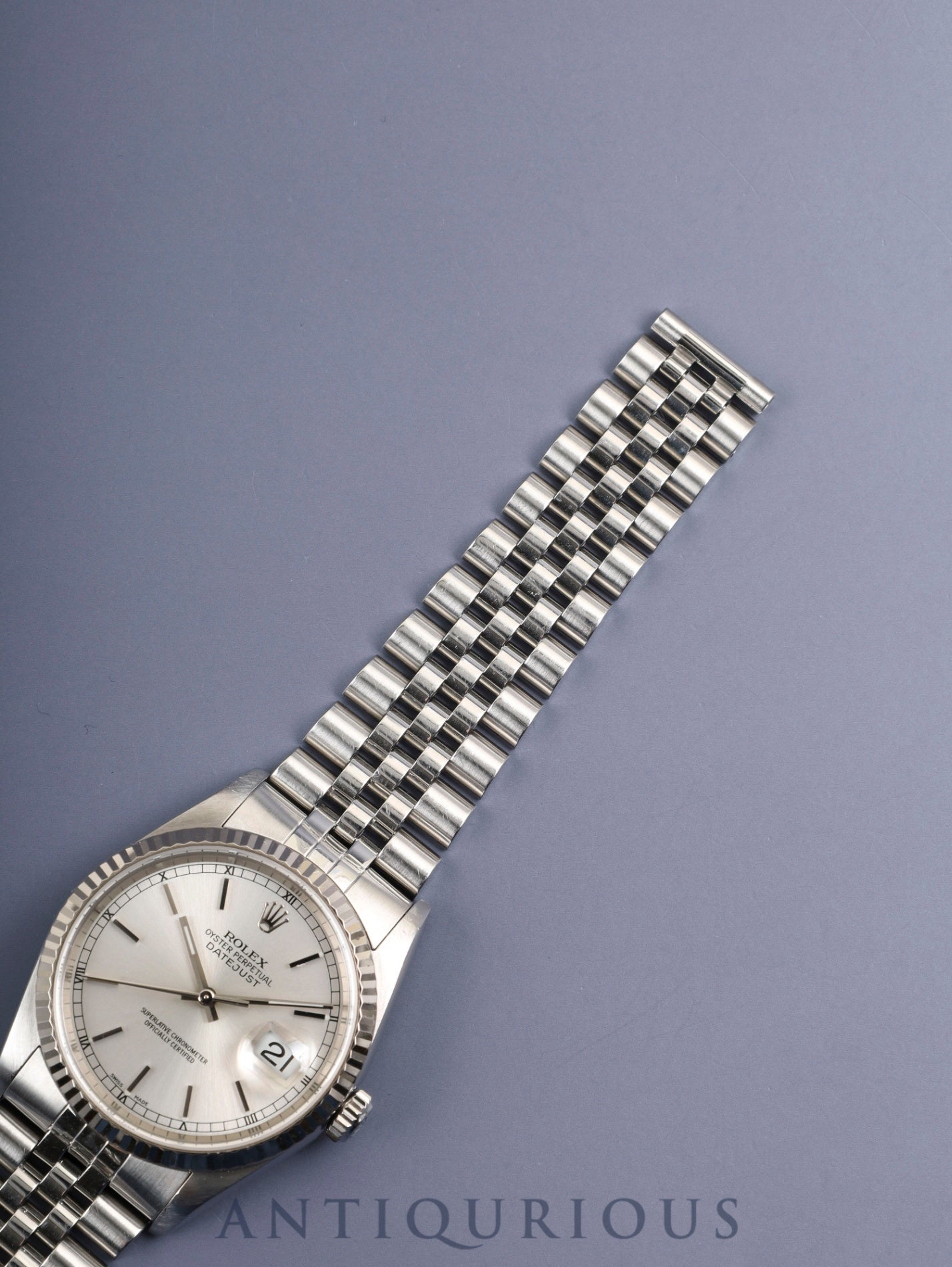 Rolex Datejust 16234 Automatic Caliber 3135 Stainless Steel/White Steel Silver Dial K Series (2001) Overhauled