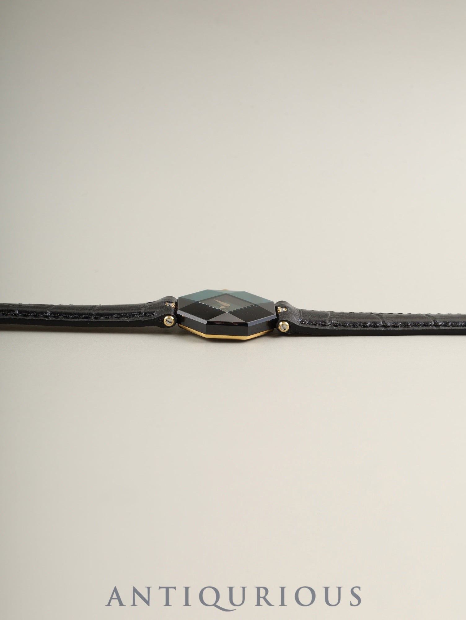 Century Empire Time Gem Quartz Caliber ETA280.002 750YG Diamond Leather Strap with Genuine Pin Buckle (GP) Green Dial Overhauled