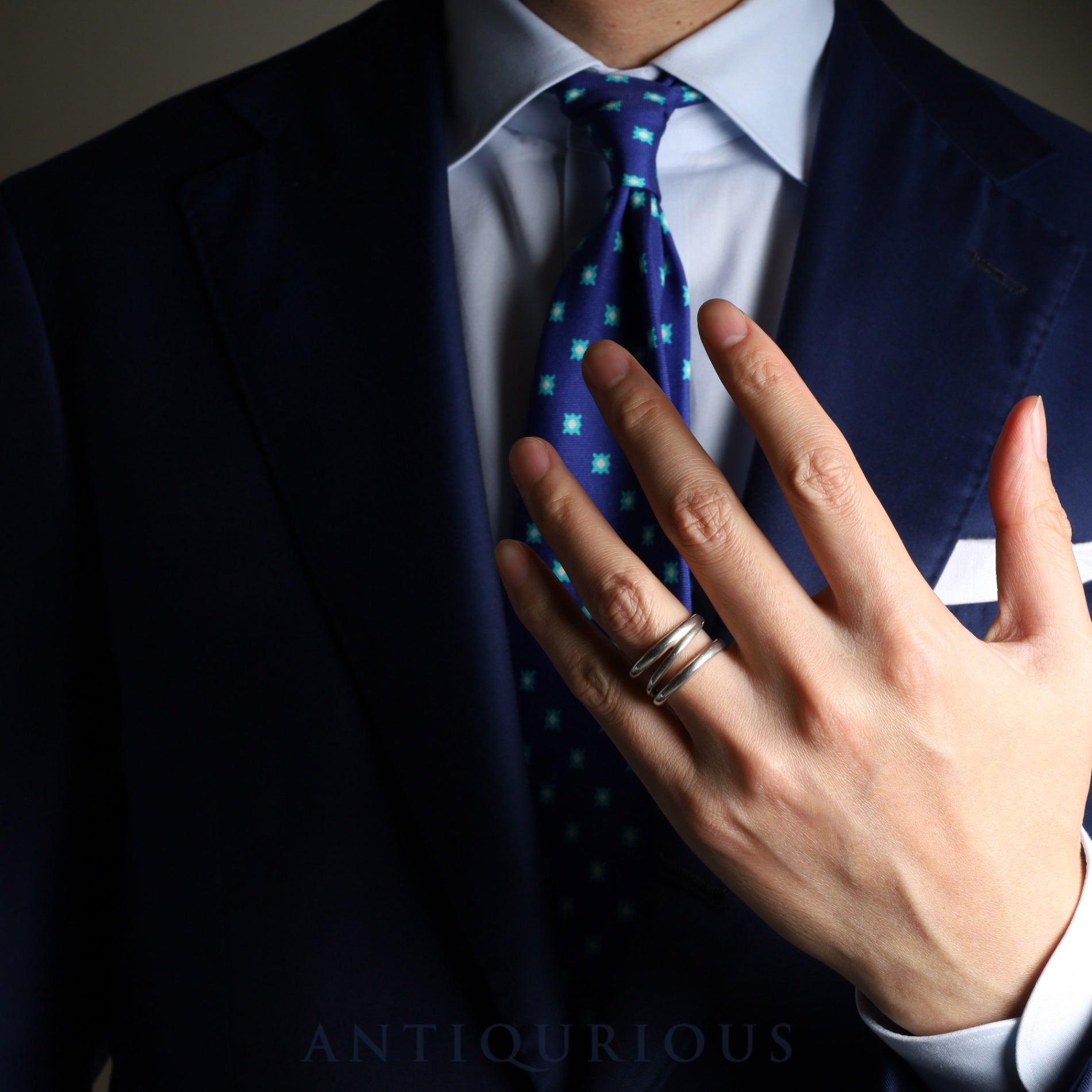 Tiffany ring open diagonal SV925 size 14