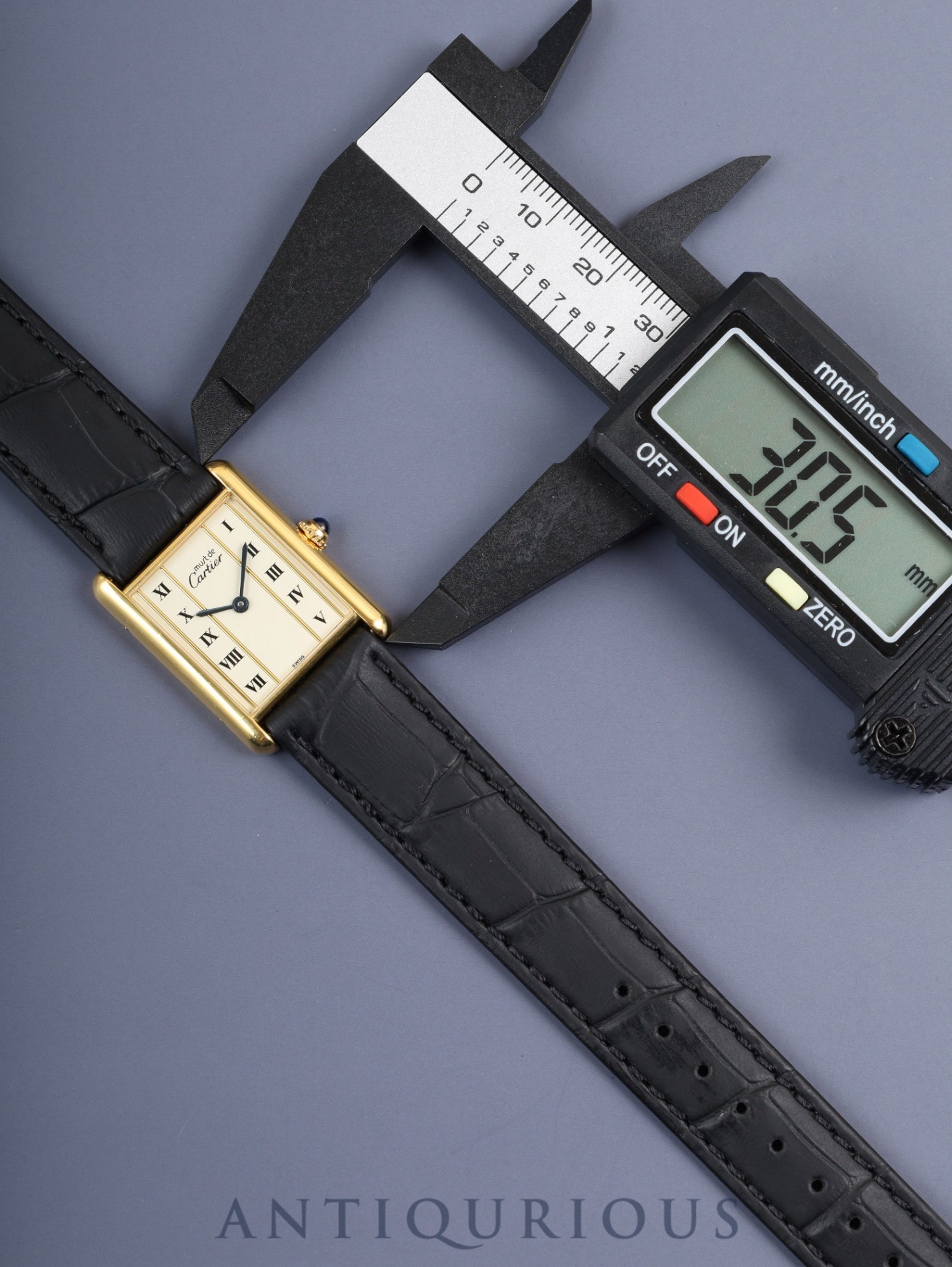 カルティエ マストタンク LM 590005 クォーツ SV925 革 純正尾錠(GP) ストレートローマン文字盤 オーバーホール済み 新品仕上げ済み