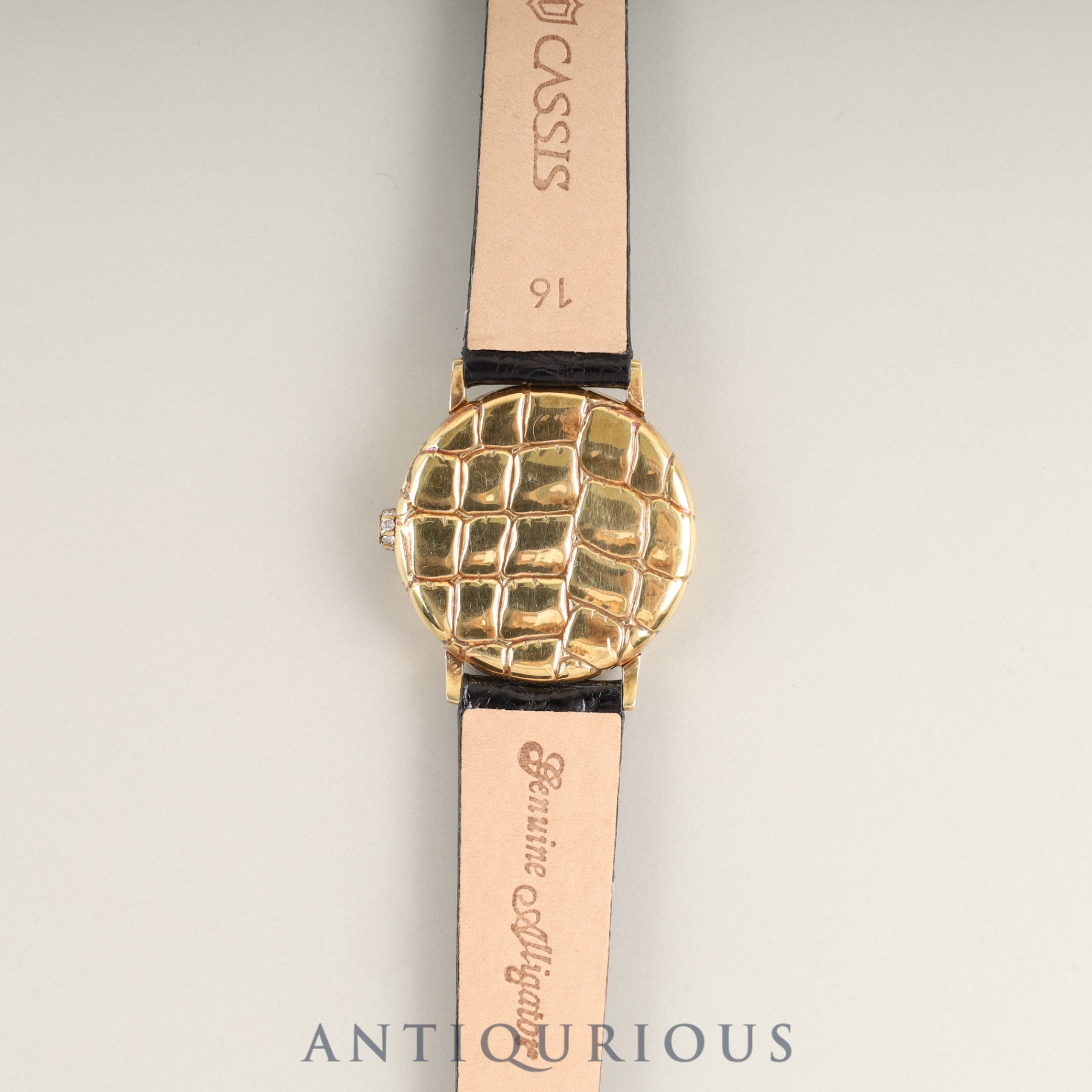 ティファニー ラウンド クォーツ Cal.6.20 18KT 革 純正尾錠(18K) ホワイトローマン文字盤 オーバーホール済み