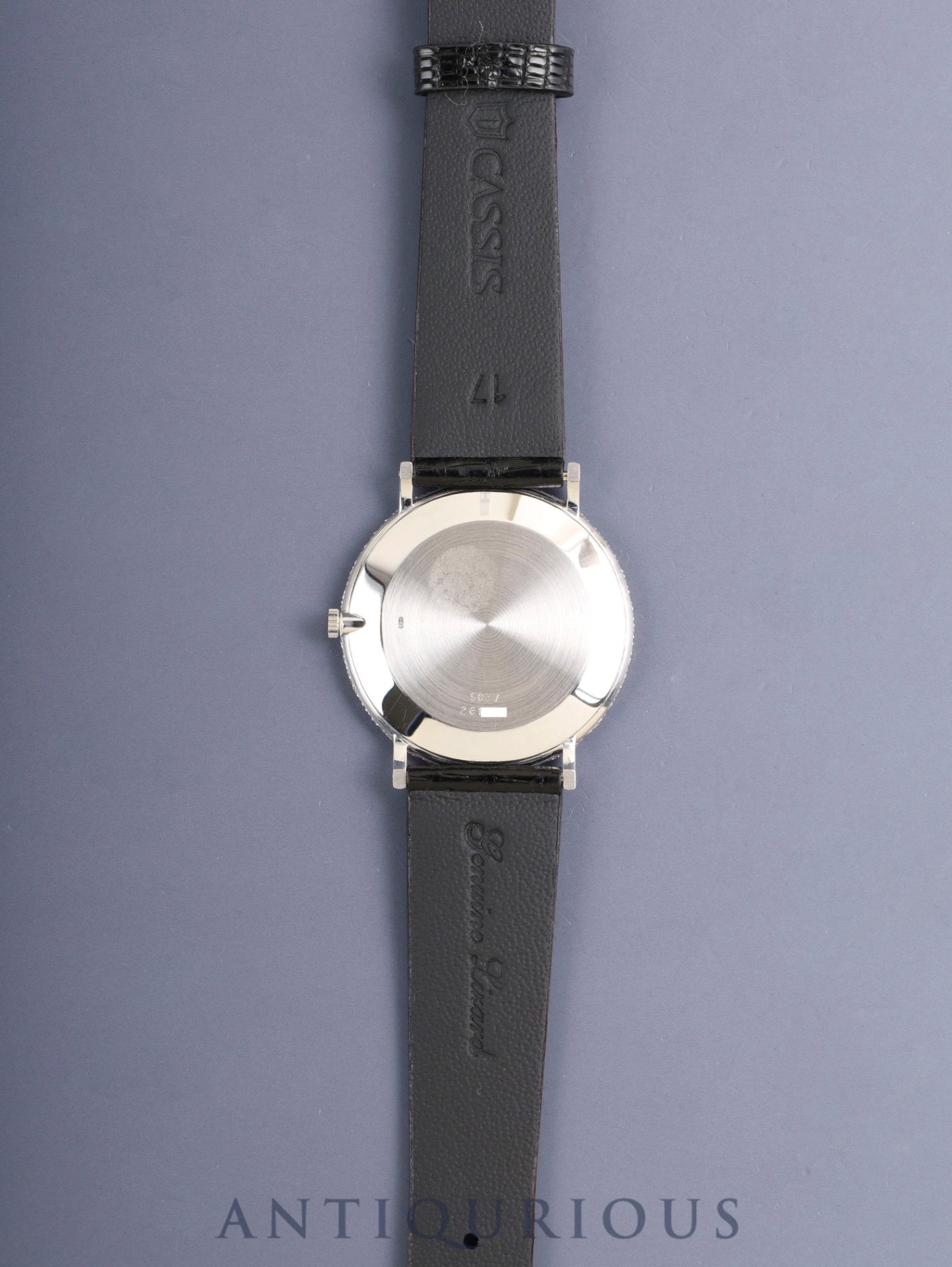 Piaget Round 9037 Manual Winding Cal.9P2 750WG Leather Original Pin Buckle (750WG) Black / Diamond Dial Box Original Leather Strap Overhauled