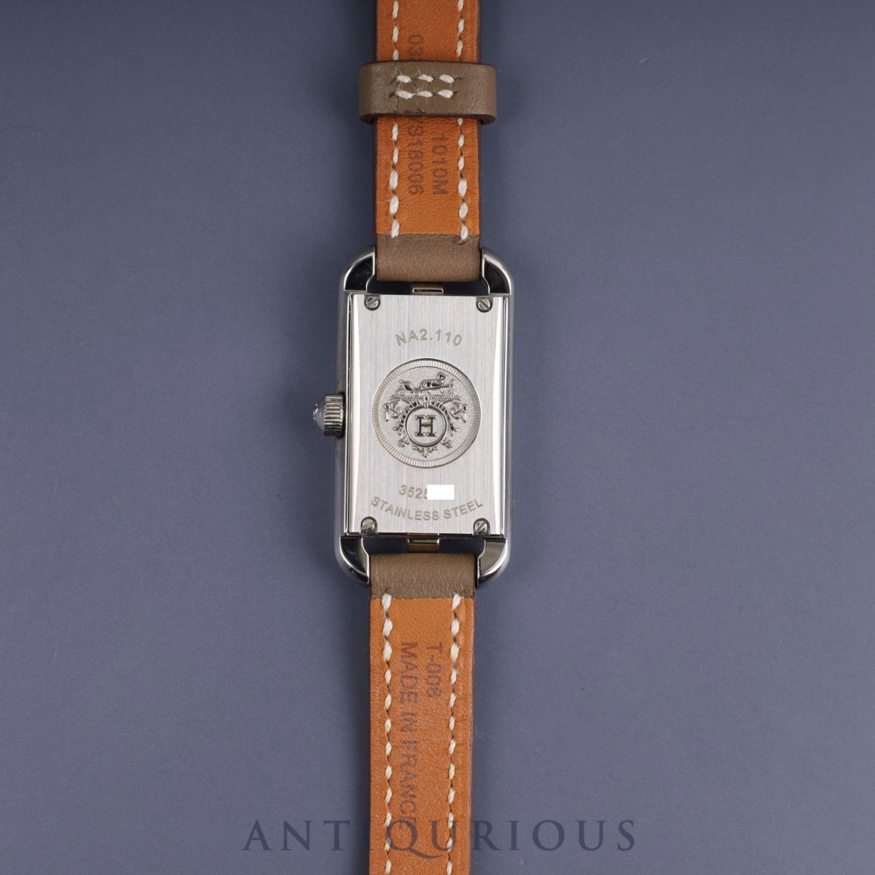 Hermes Nantucket NA2.110 / W044982WW00 Quartz Cal.280.002 SS Genuine leather strap (Z engraved: 2021) Genuine buckle (SS) Silver dial Box Booklet Warranty card (2021, personal name included) Overhauled