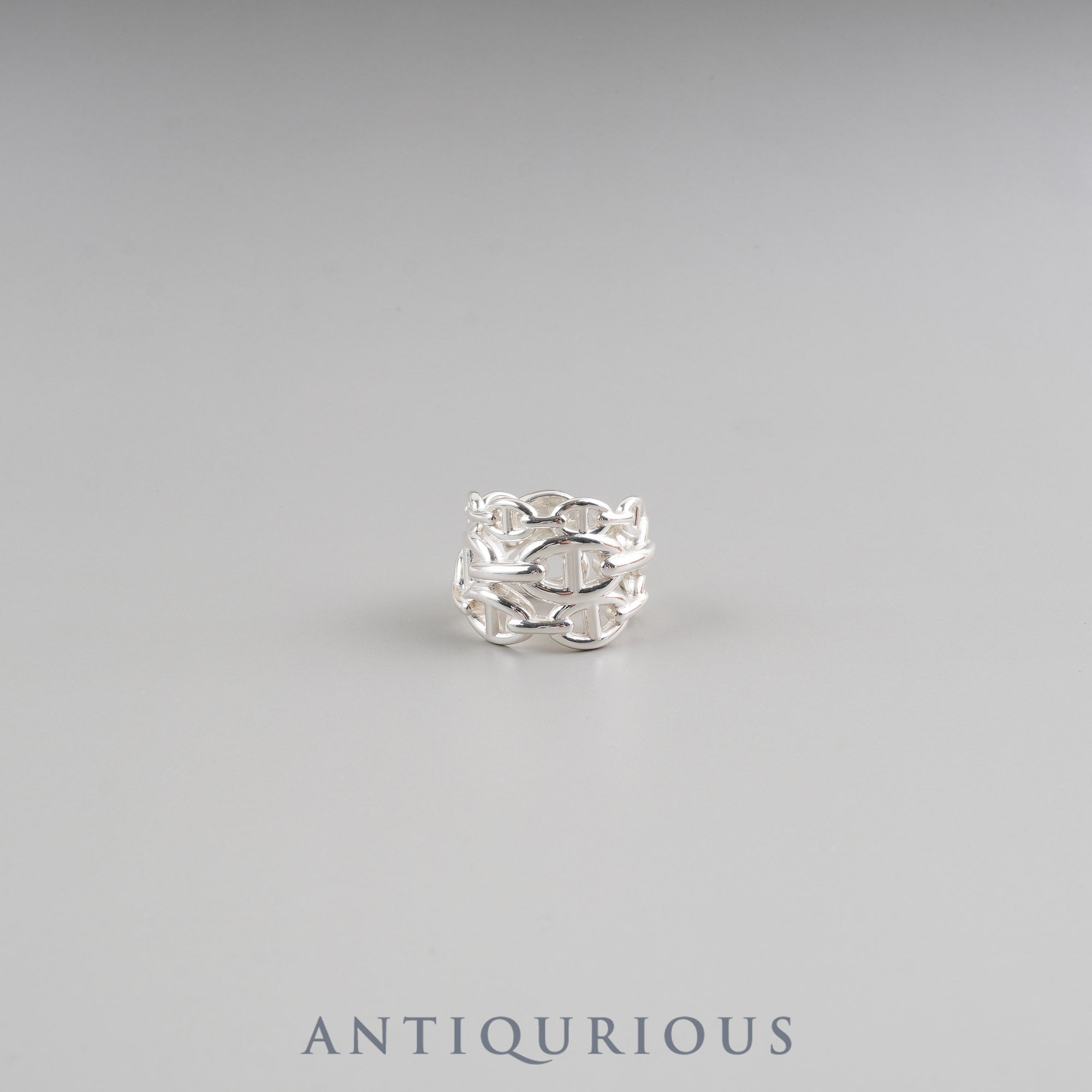 Hermès Chaine d'Ancre Enchaine Ring, GM, SV925, #59, Approx. Size 18-18.5, Box, Warranty (June 2025), 24 Years of Inscription
