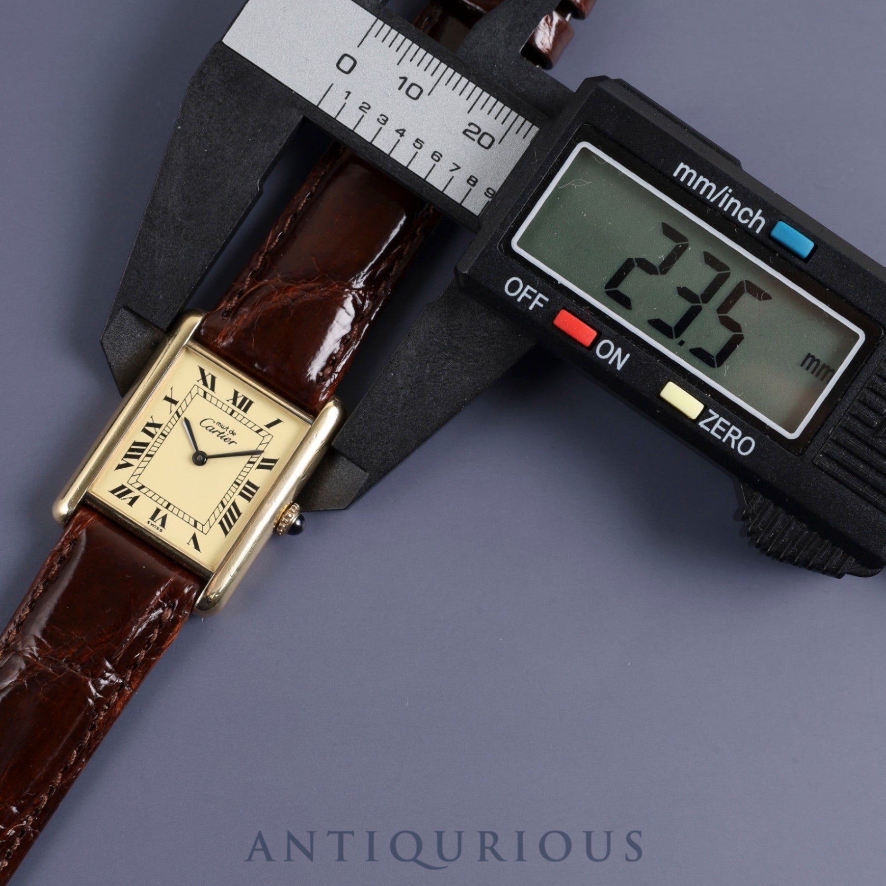 Cartier Must Tank LM Manual winding Cal.78-1 Leather Genuine buckle (GP) Ivory Roman dial Overhauled