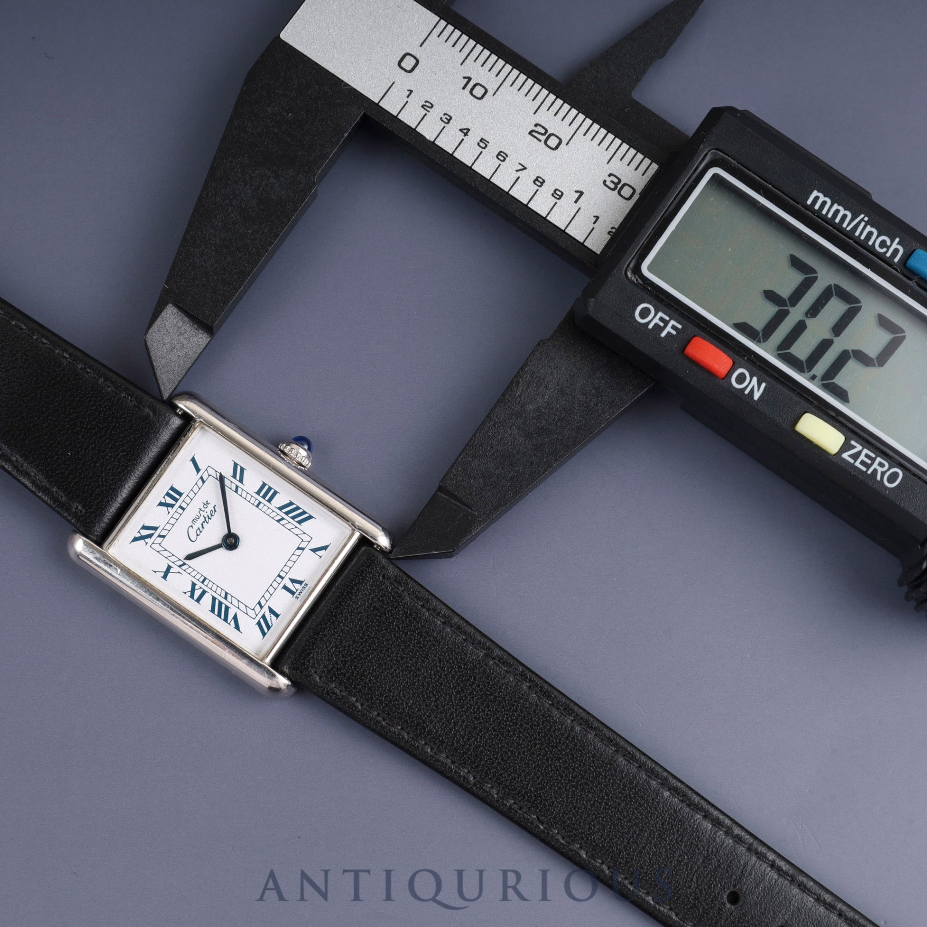 カルティエ マストタンク LM 690006 クォーツ Cal.81 SV925 革 純正尾錠(SS)ホワイトローマン文字盤 オーバーホール済み