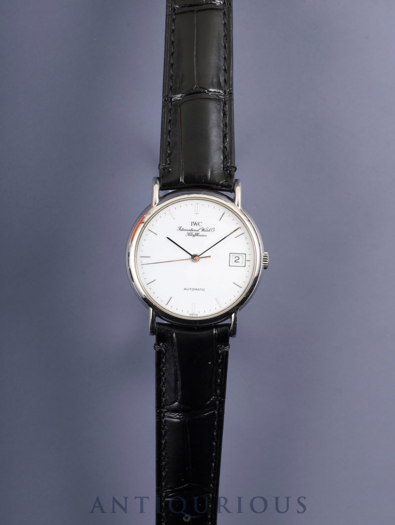 IWC Portofino IW351320 Automatic Caliber C37521 Stainless Steel Leather Strap with Aftermarket Buckle (SS) White Dial Overhauled