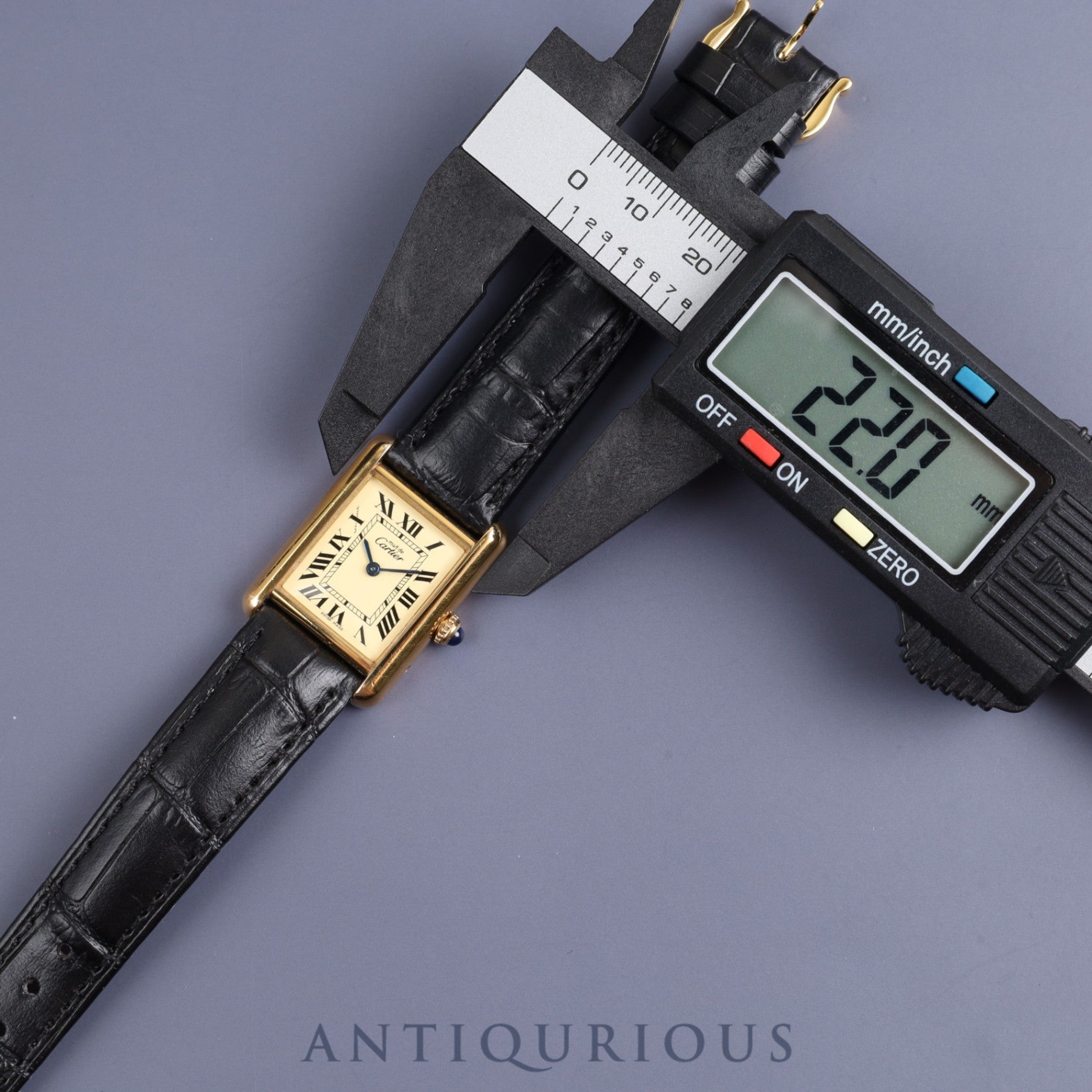 Cartier Must Tank MM W1017354 / 2415 Quartz Cal.057 SV925 Leather Genuine Buckle (GP) Ivory Roman Dial 1990-2004 Overhauled