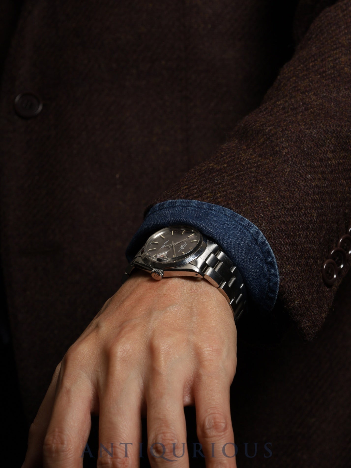 Rolex Oyster Perpetual Date 1500 Automatic Caliber 1570 Stainless Steel Gray Dial 36mm No. 19 (1966) Overhauled