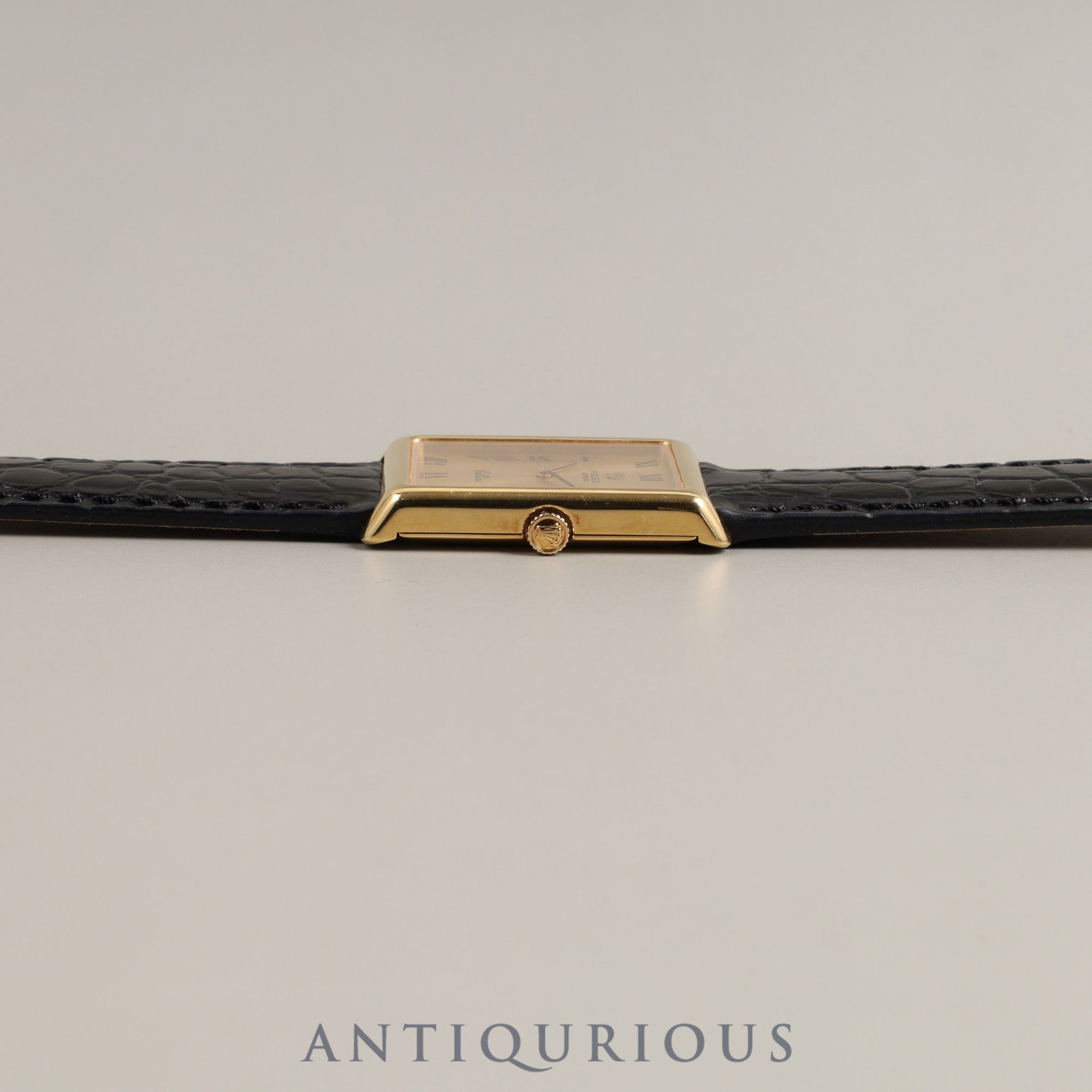 ロレックス チェリーニ 4105 手巻き Cal.1600 YG 革 純正尾錠(GP)ゴールド文字盤 4番(1976年)