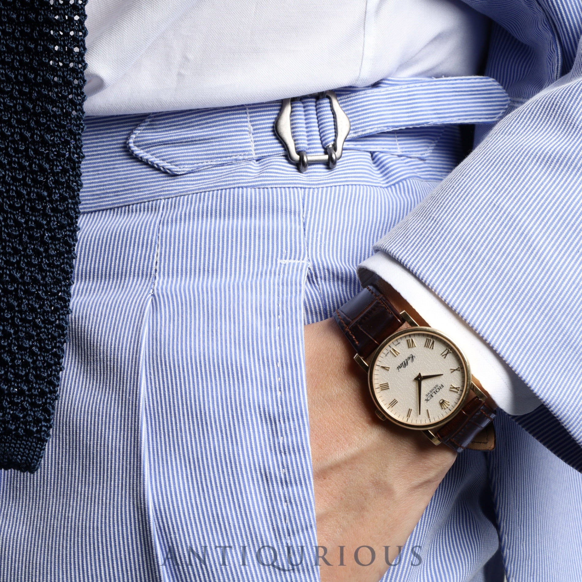 Rolex Cellini 5115/8 Manual winding Cal.1602 750 Leather Genuine buckle (750) Ivory engraved computer dial Warranty (2014) Genuine replacement belt Overhauled