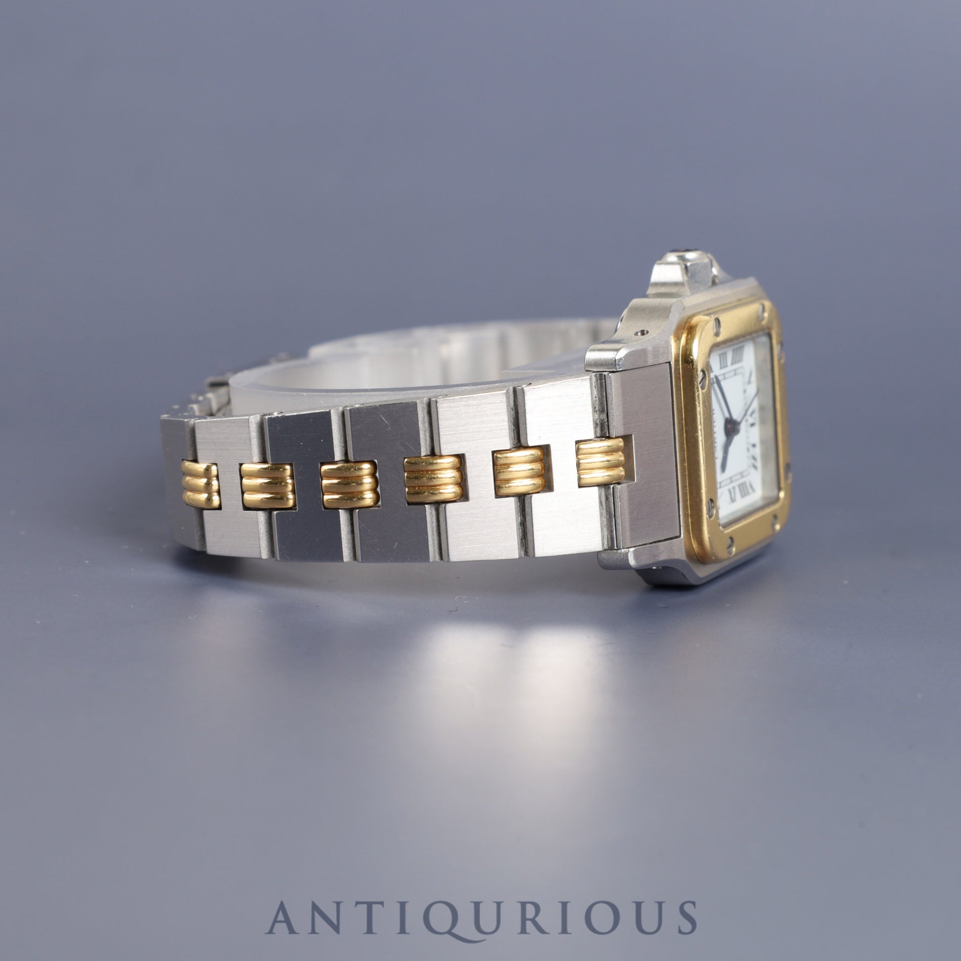 Cartier Santos Carrée SM AC14.30gr OR 0.750 2.80gr / 0902 Automatic SS/YG White Roman Dial Warranty (1988) Overhauled