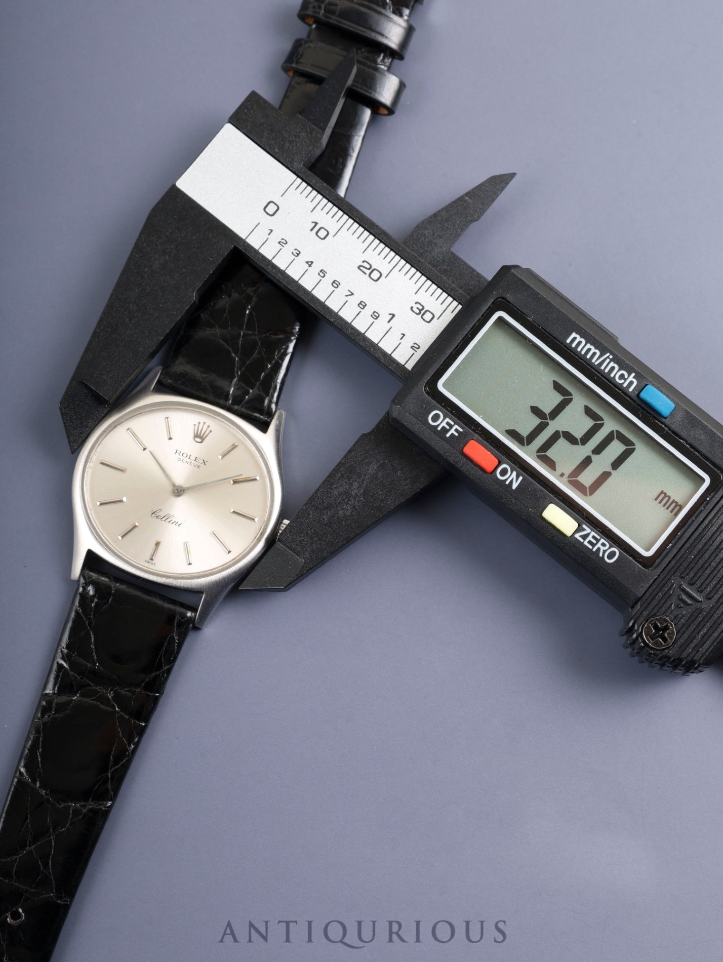 Rolex Cellini 3806 Manual Winding Caliber 1600 750WG Leather Strap with Genuine Stainless Steel Buckle Silver Dial No. 31 (1970) Overhauled