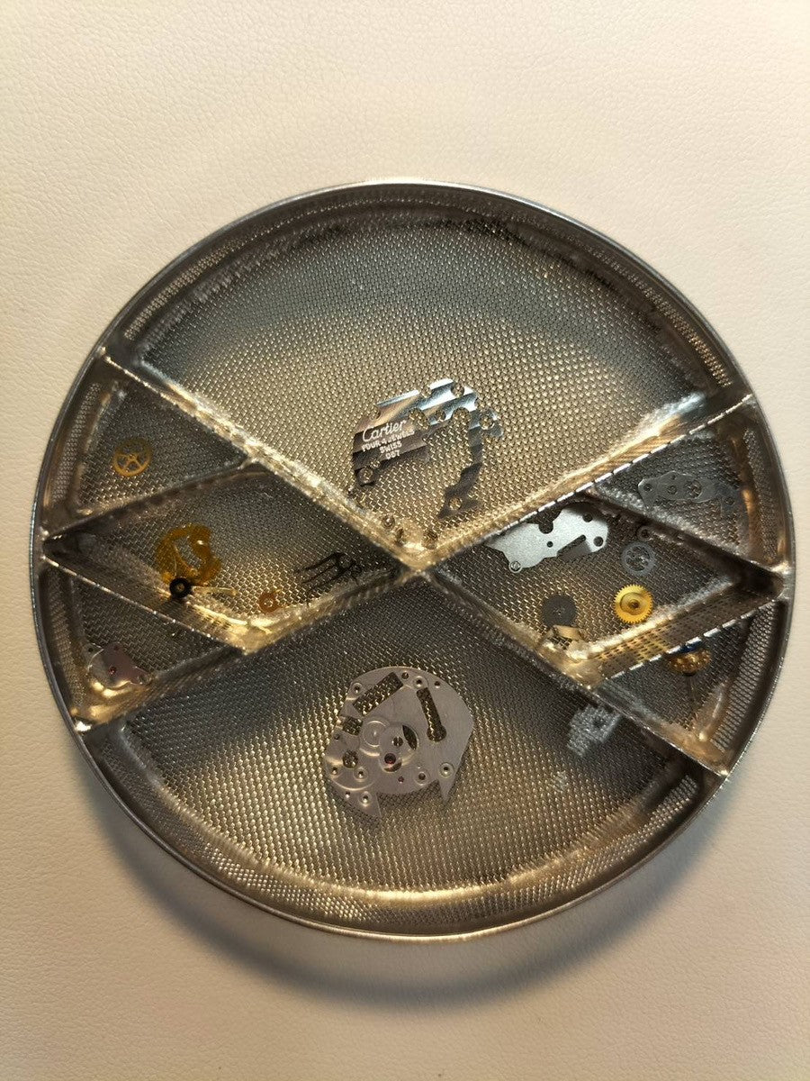 Cartier Must Tank SM 5057001 Quartz Caliber 057 SV925 Leather Strap with Genuine GP Buckle Ivory Roman Dial Overhauled and Finished to Look Like New