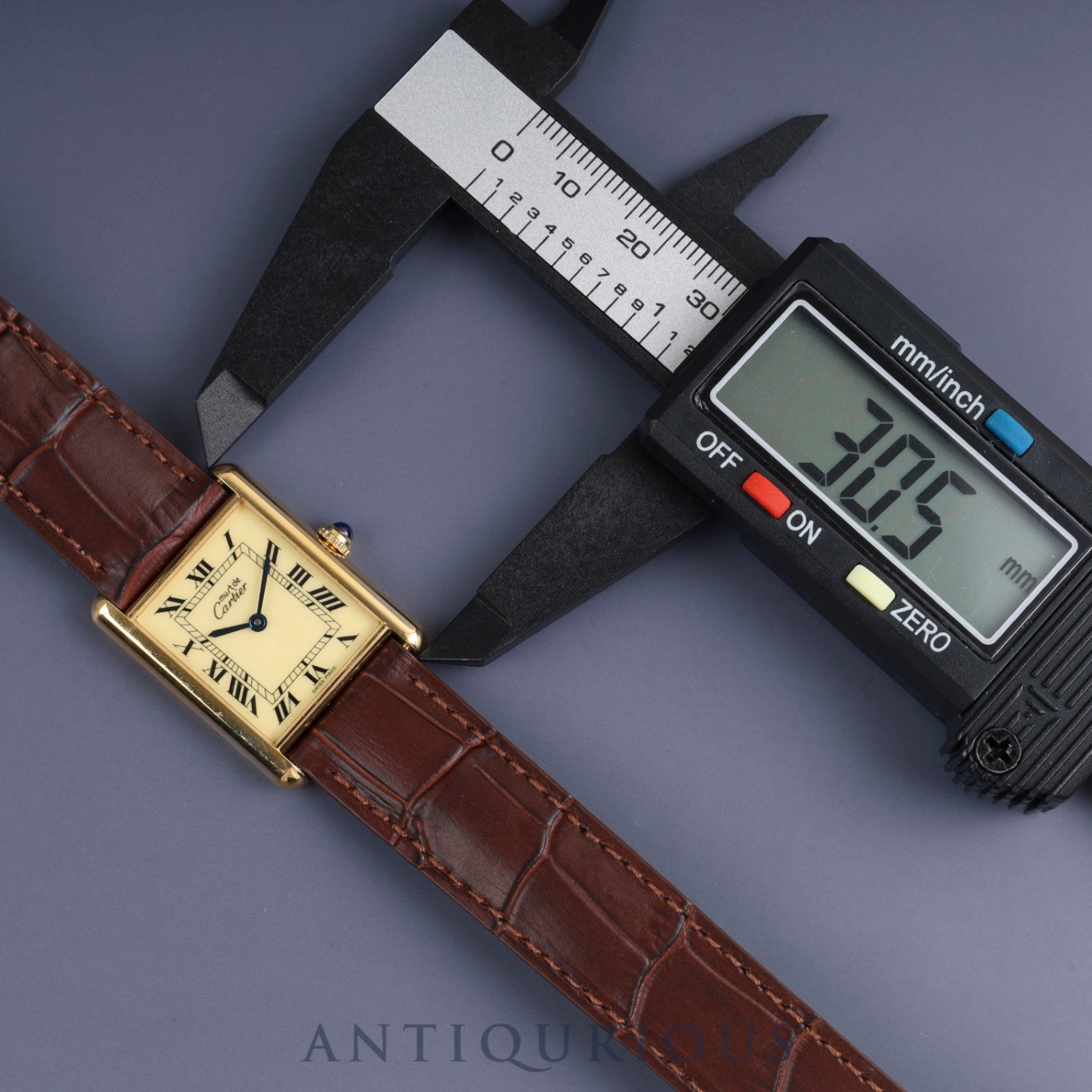 カルティエ マストタンク LM 1615 クォーツ Cal.- SV925 革 純正Dバックル(GP) アイボリーローマン文字盤 1996年頃〜1998年頃 カルティエブティックにてコンプリートサービス済み