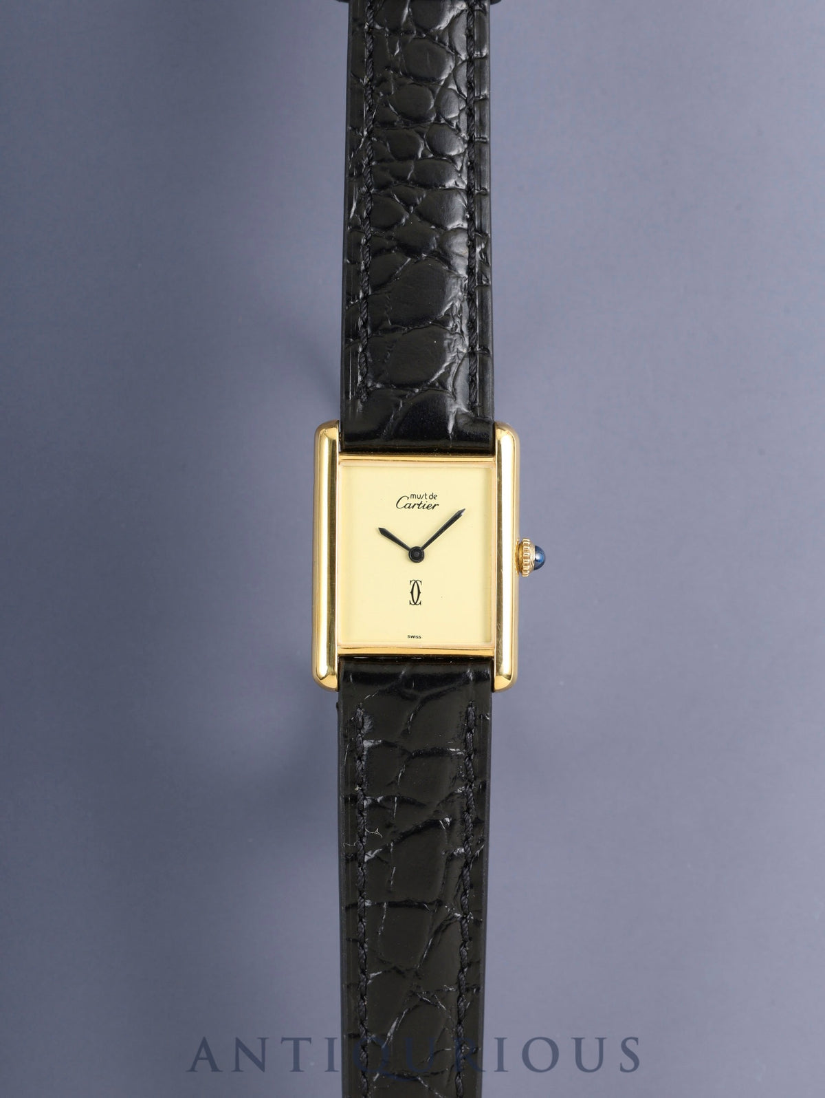 Cartier Must Tank LM Hand-wound Cal.78-1 SV925 Leather Original pin buckle (GP) Ivory dial (SWISS表記) Overhauled Polished