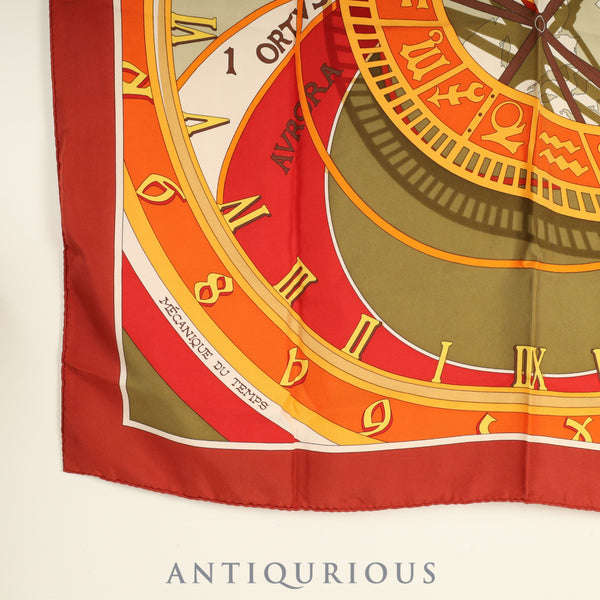 エルメス スカーフ カレ90 MECANIQUE DU TEMPS 時の仕掛け SILK100%