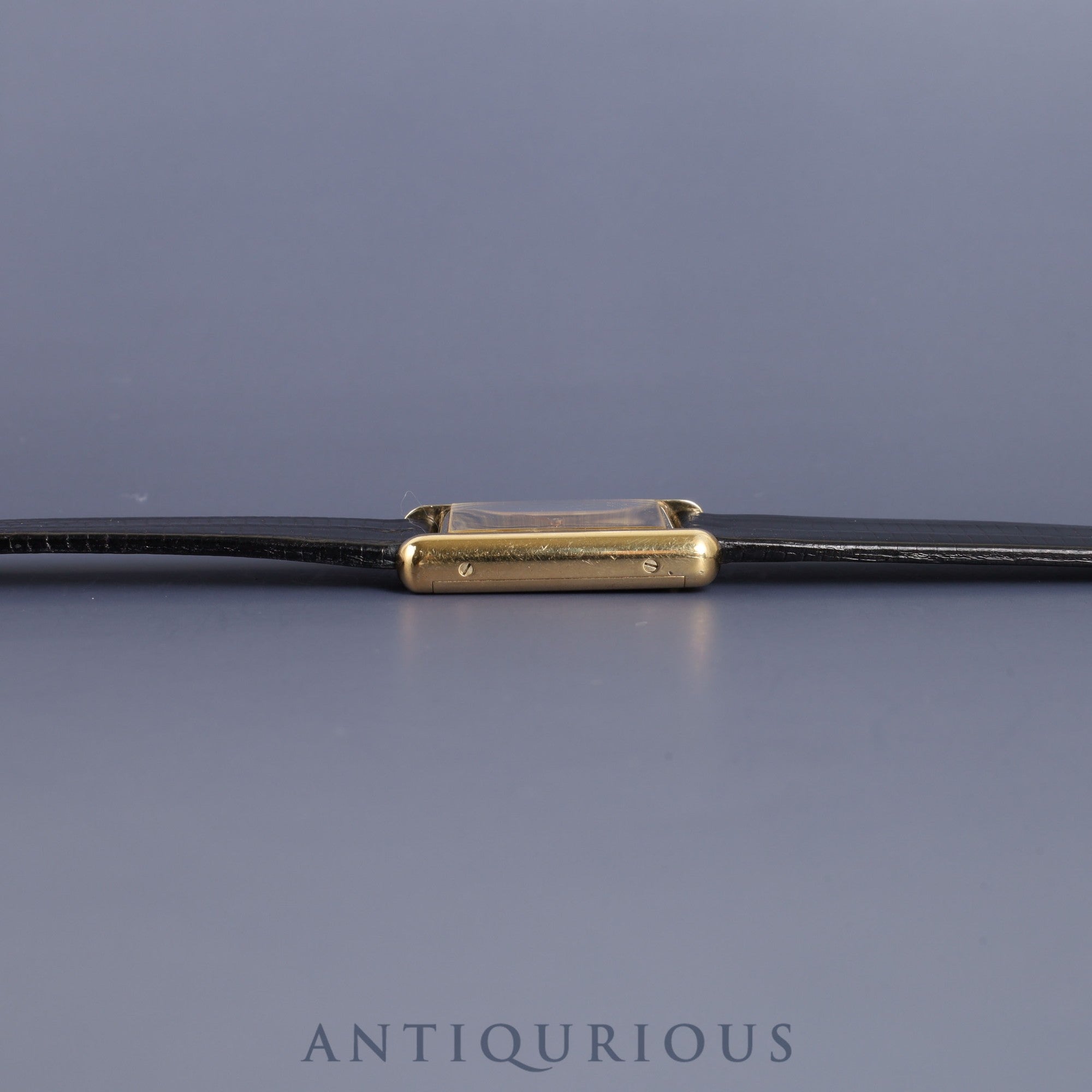 カルティエ マストタンク LM 手巻き Cal.78-1 SV925 革 純正尾錠(GP)ブラックオニキス文字盤 箱 オーバーホール済み