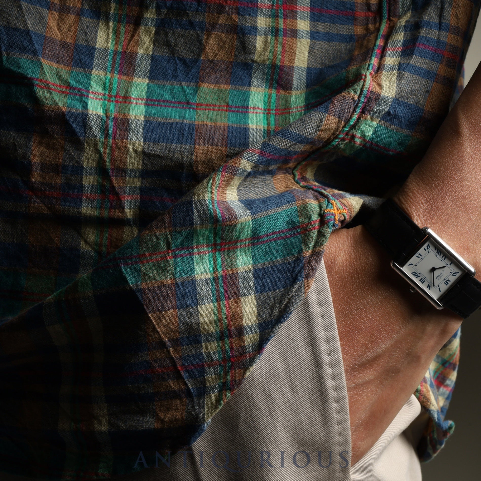 Cartier Must Tank LM 681006 Quartz Cal.81 SV925 Leather Genuine Buckle (SS) White Roman Dial Overhauled