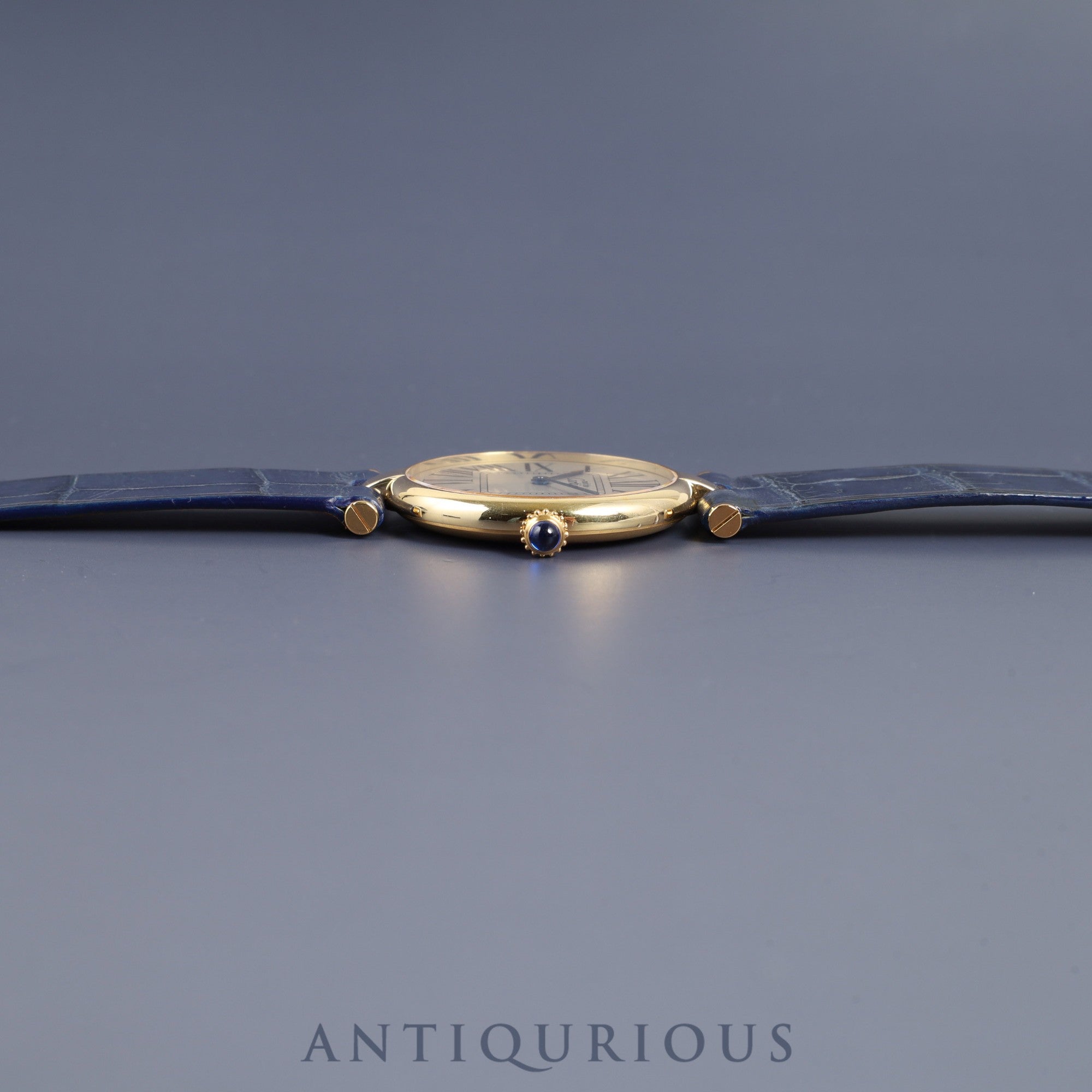 Cartier Must Vendôme VLC LM W1005454 / 590003 Quartz Caliber - SV925 Leather Strap with Genuine GP Buckle, Opalescent Dial, Completely Serviced at a Cartier Boutique