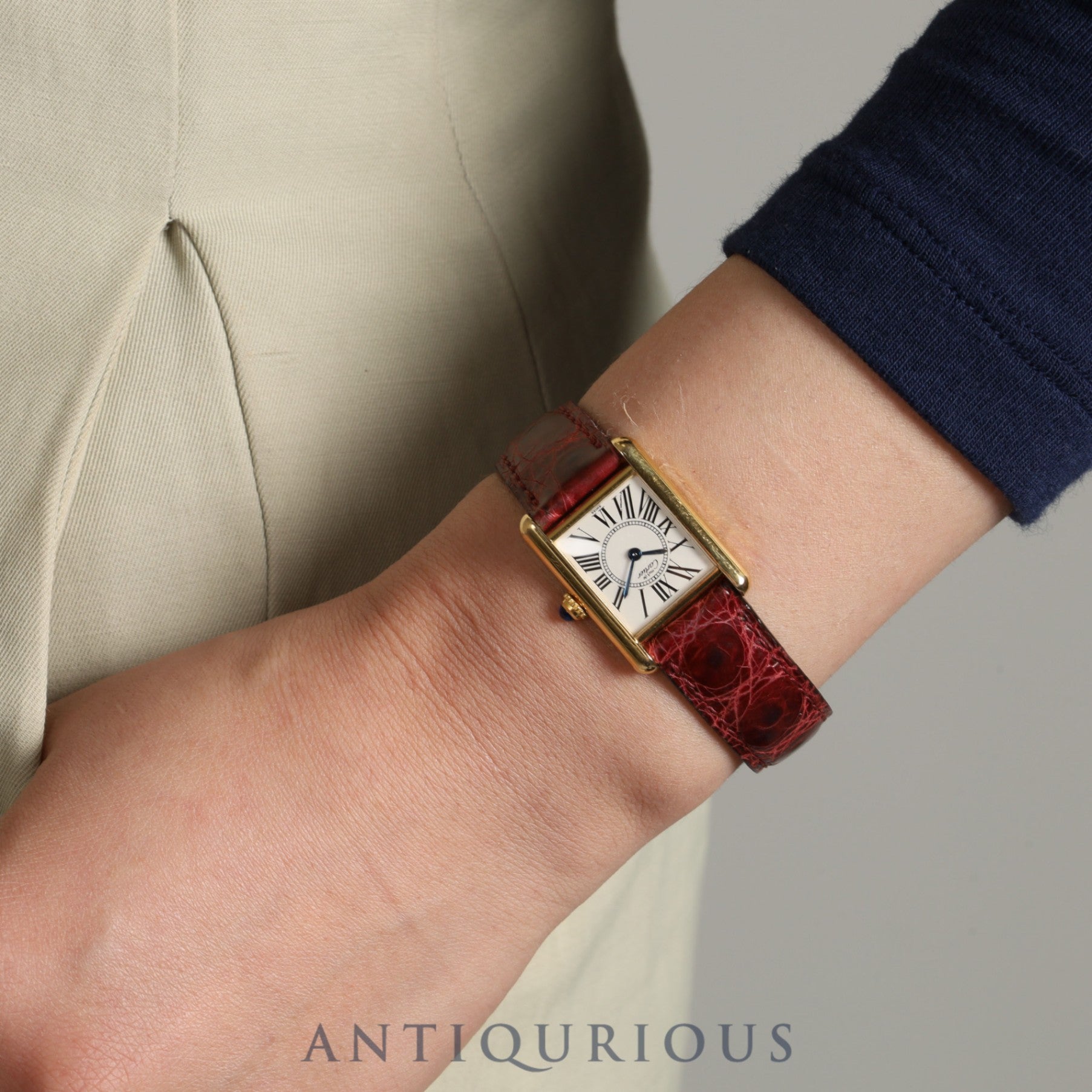 カルティエ マストタンク SM W1005554 / 5057001 クォーツ Cal.057 SV925 純正革ベルト 純正Dバックル オパラン文字盤 保証書(1998年)オーバーホール済み