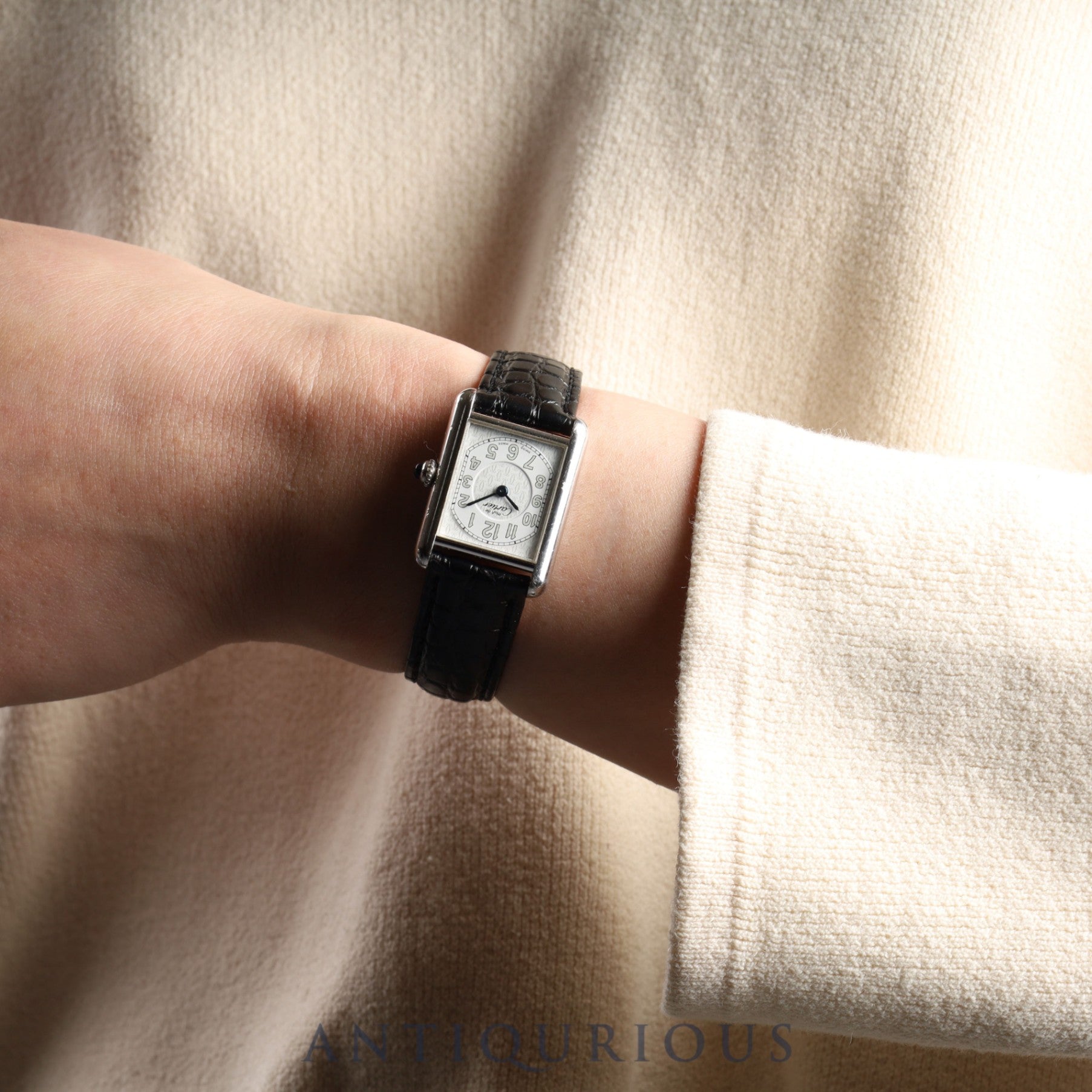 カルティエ マストタンク MM 2416 クォーツ Cal.057 SV925 革 純正Dバックル(SS) テレフォンCC文字盤 オーバーホール済み