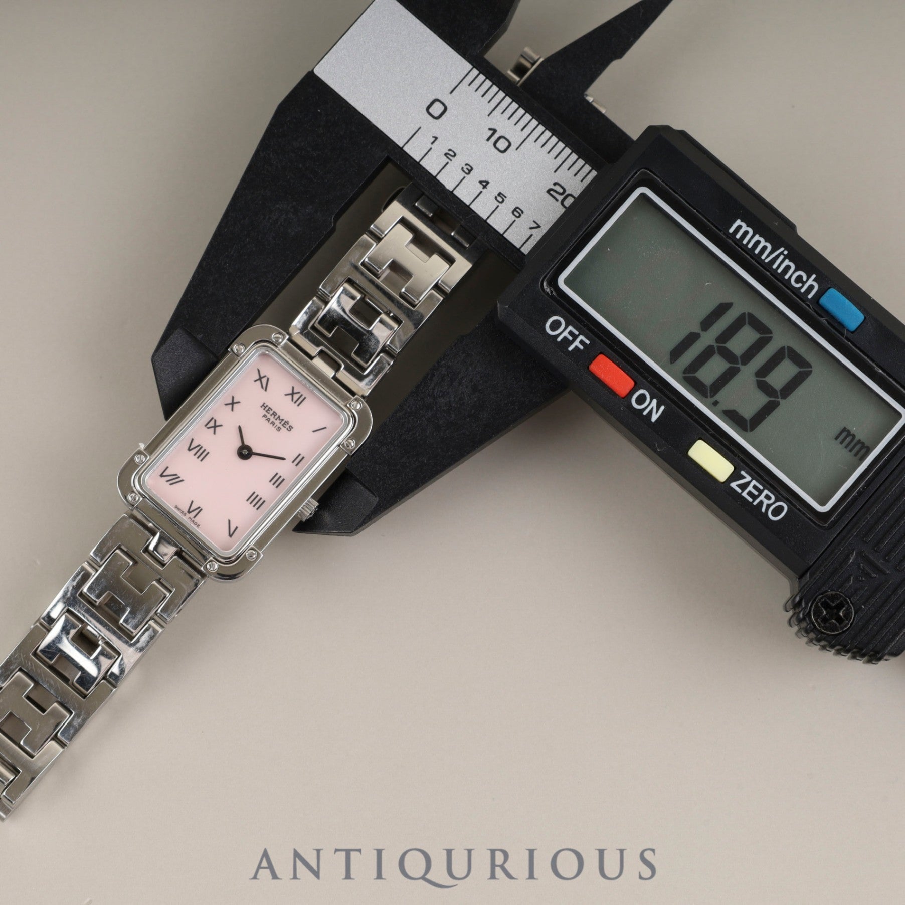 エルメス クロアジュール CR2.210 クォーツ Cal.976.001 SS SS ピンクシェル文字盤 箱 保証書(2013年)オーバーホール済み