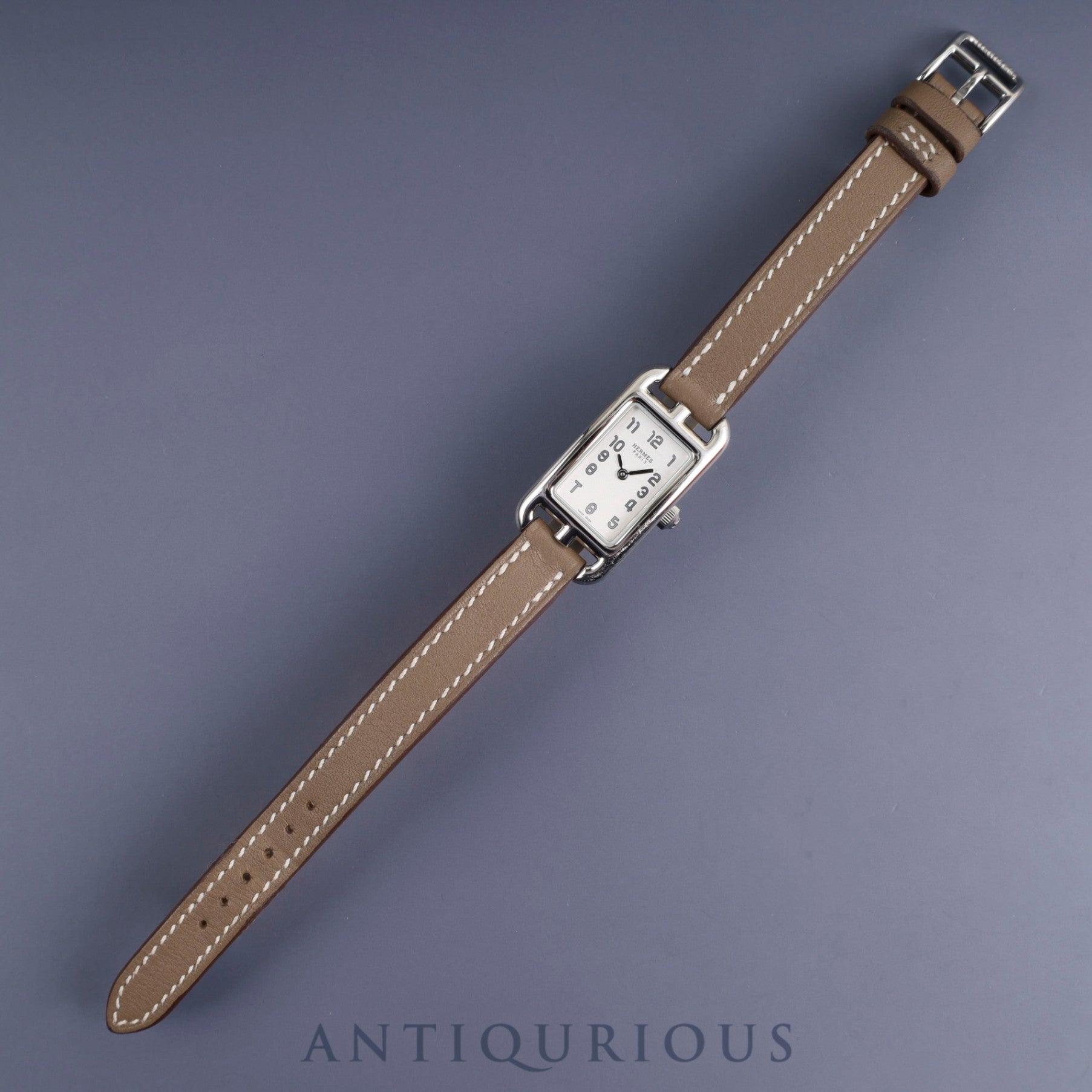 Hermes Nantucket NA2.110.220 / WW18 Quartz Cal.280.002 SS Genuine leather strap (Z stamp: 2021) Genuine buckle (SS) Silver dial Box Booklet Warranty (2021) Overhauled