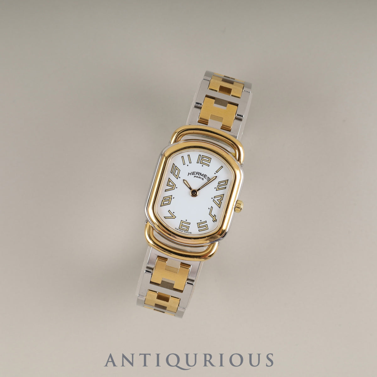 Hermès Rally Quartz Cal.976.001 SS/GP SS/GP White Dial Box Overhauled