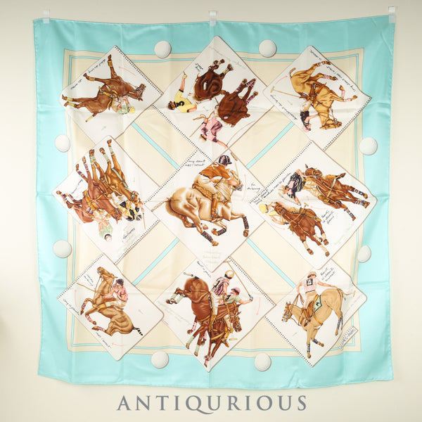 エルメス スカーフ カレ90 ポロの世界 シルク100%