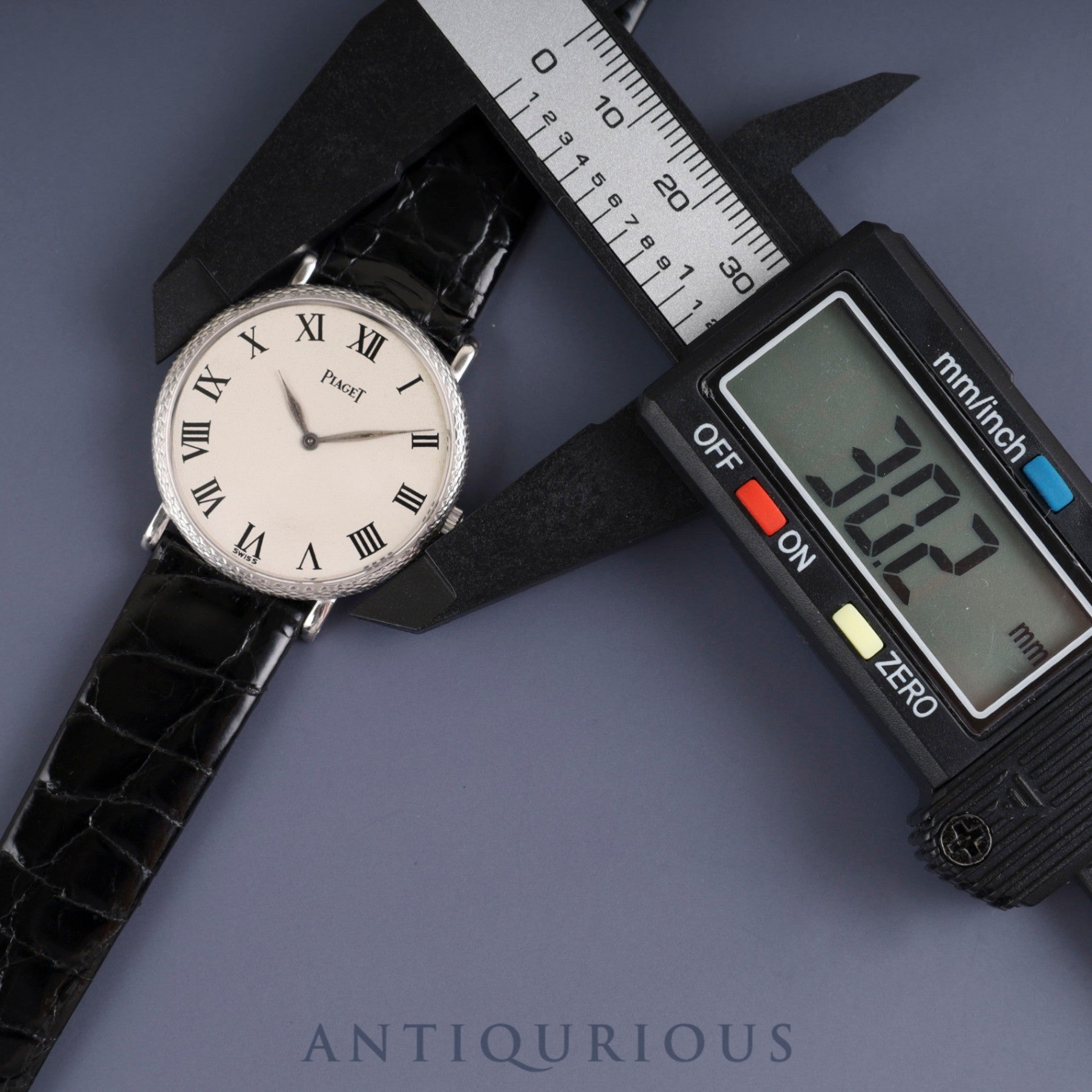 Piaget Round 9026 Manual Winding Cal.9P1 750 Leather Strap with Genuine Buckle (750) White Roman Dial 30mm Box Case Dust Bag Overhauled