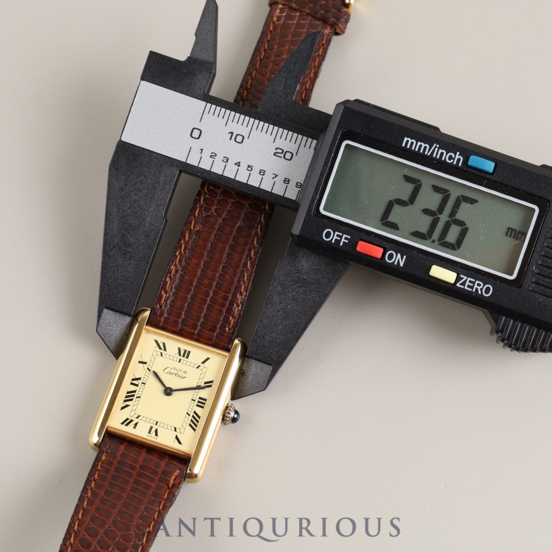 Cartier Manual Winding Cal.78-1 SV925 Genuine Leather Strap Genuine Buckle (GP) Ivory Roman Dial Box Overhauled
