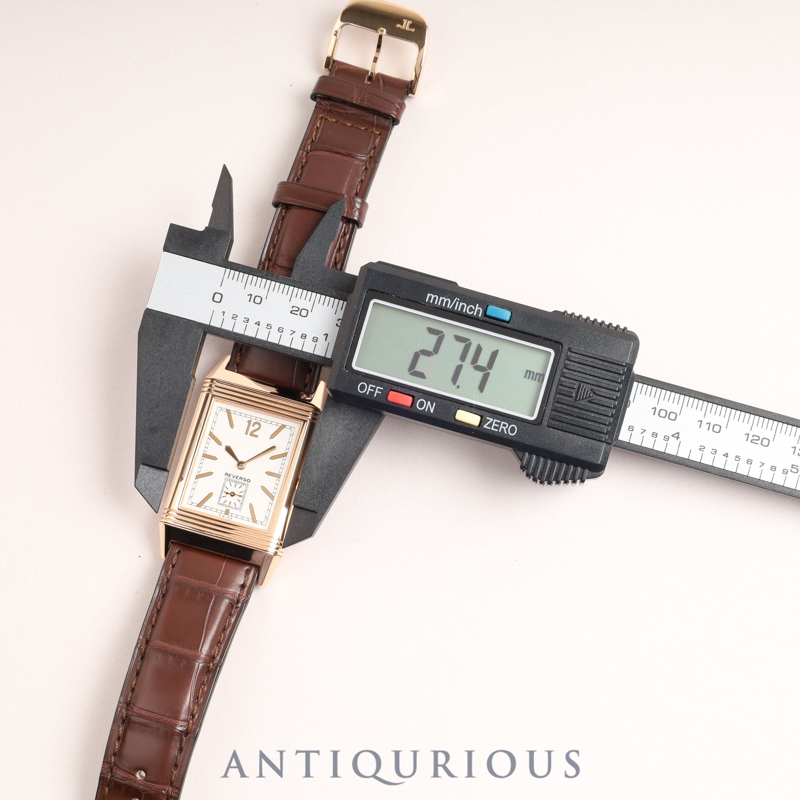 ジャガー・ルクルト グランドレベルソウルトラスリムデュオ 278.2.54/Q3782520 手巻き Cal.854 PG 革 純正尾錠(750)シルバー/ブラック文字盤 箱 保証書 (2017年)