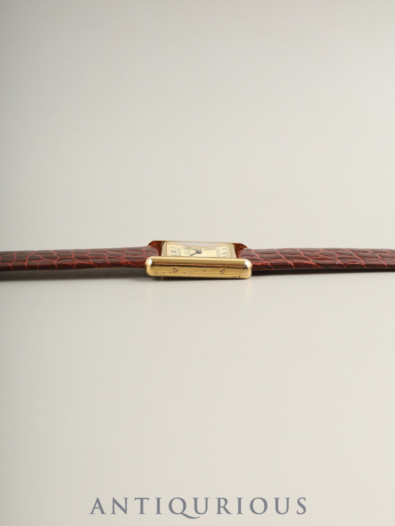 カルティエ マストタンク SM 5057001 クォーツ Cal.057 SV925 革 純正尾錠(GP)アイボリーローマン文字盤(SWISS表記) オーバーホール済み