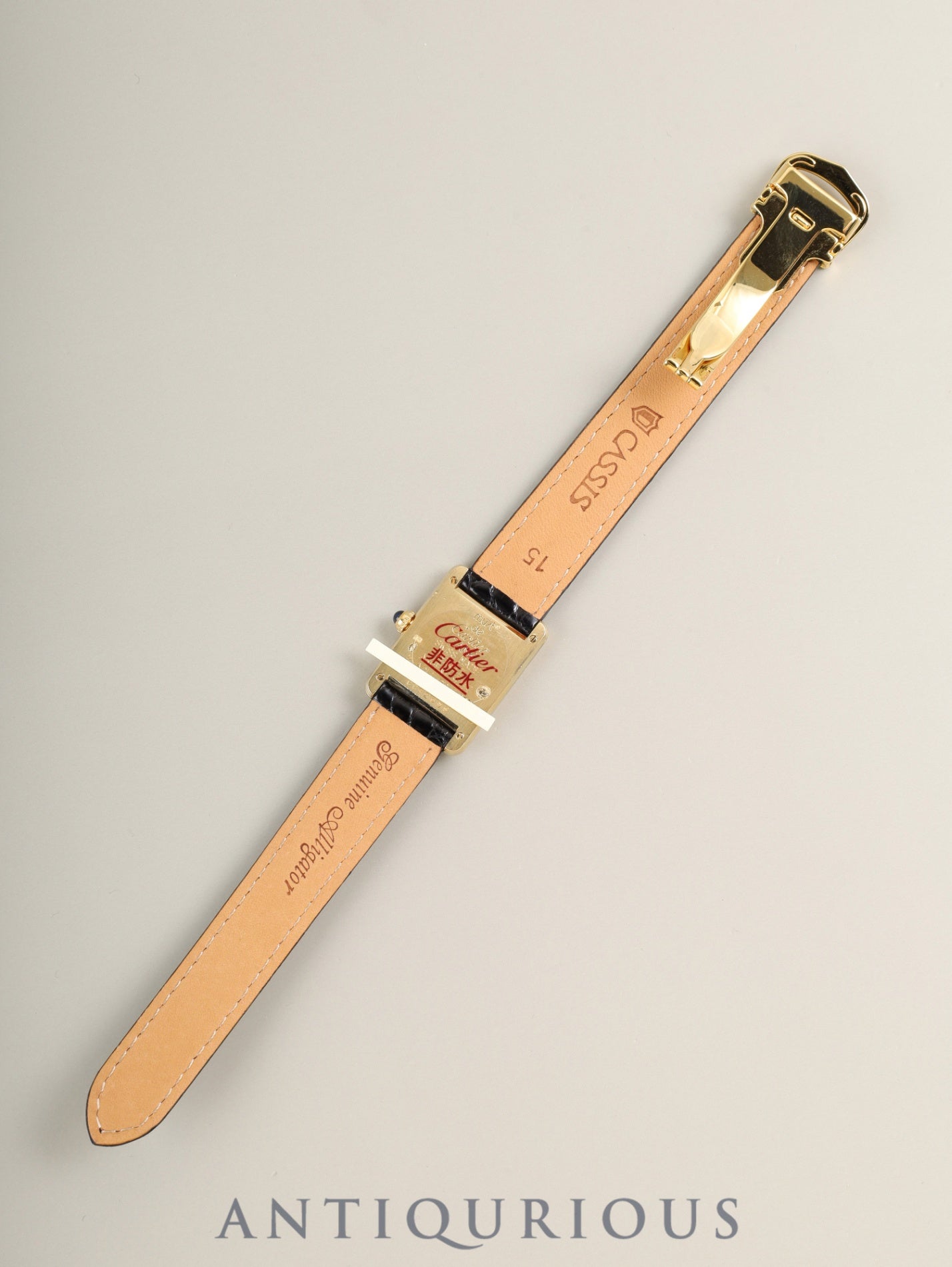 Cartier Must Tank SM 1613 Quartz SV925 Leather with original deployant buckle (GP) with Trinity dial (SWISS表記) complete service by Cartier Boutique
