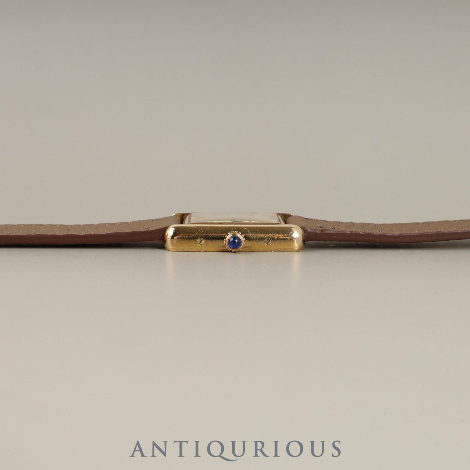 カルティエ マストタンク MM 2415 クォーツ Cal.- SV925 革 純正尾錠(GP) アイボリーローマン文字盤 冊子 オーバーホール済み