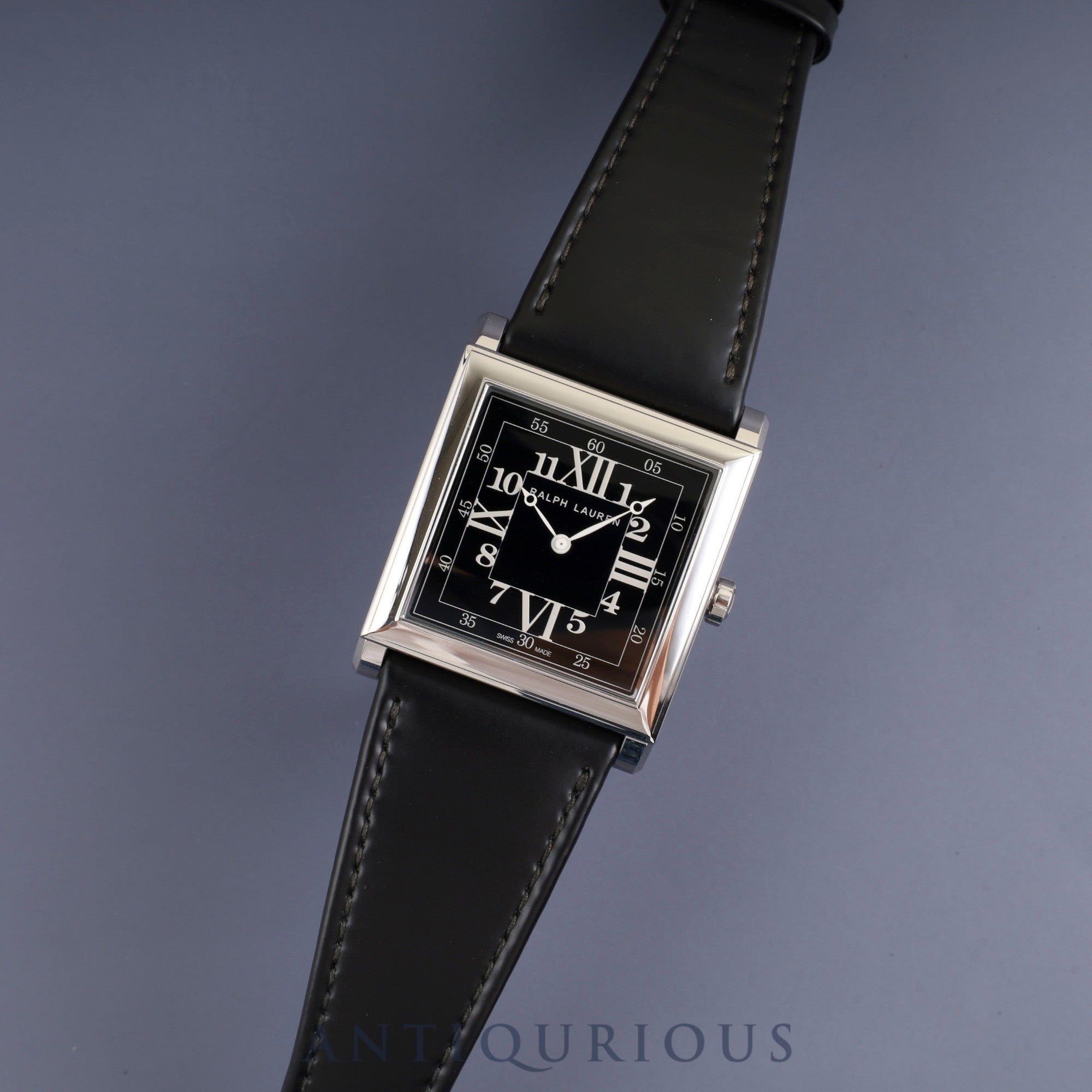 Ralph Lauren Slim Classic 867 K01500 Automatic Caliber RL300-1 Stainless Steel Leather Strap with Genuine Stainless Steel Buckle, Black Dial, Box, Warranty (2024) Overhauled