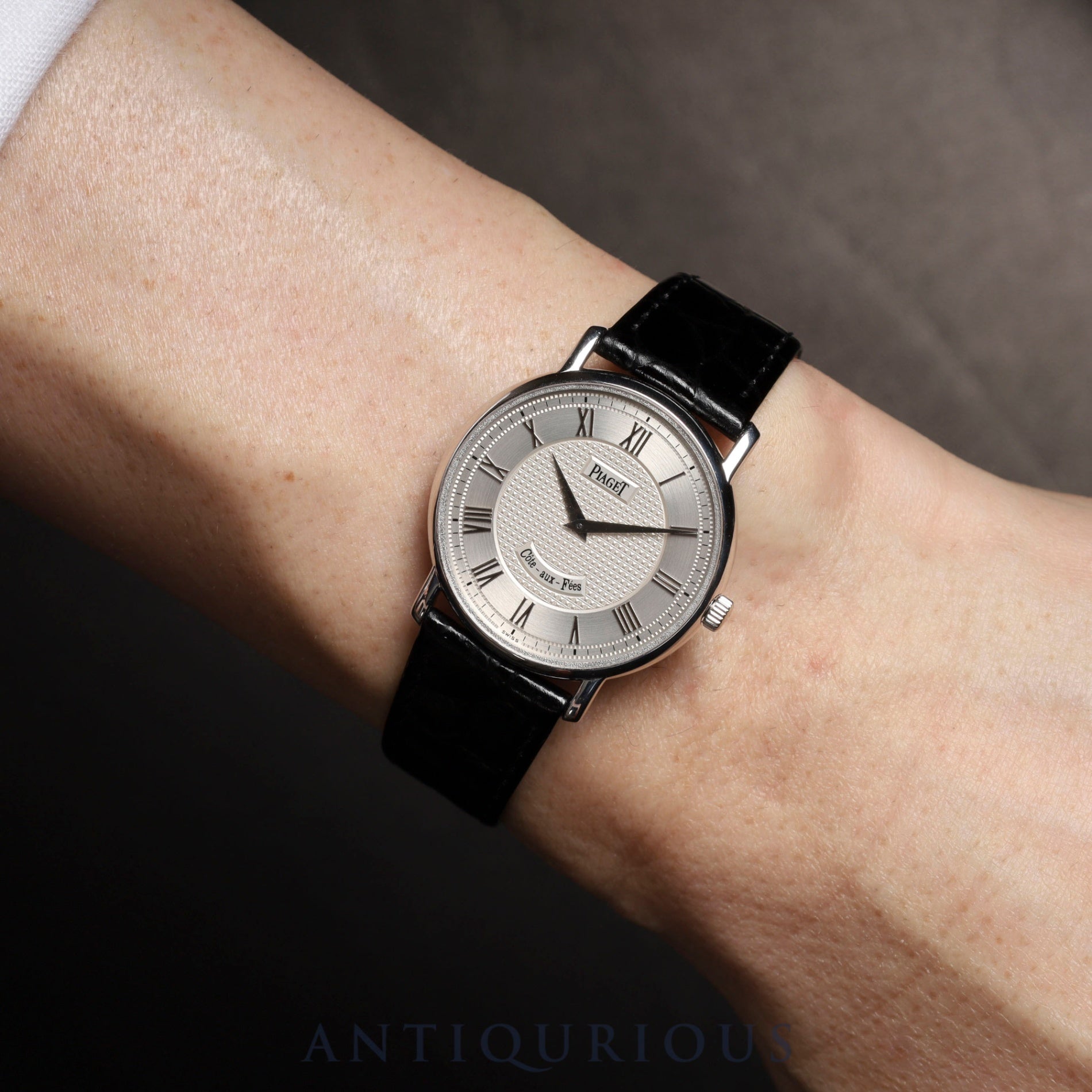 Piaget Tradition La Côte aux Fées 90035 Manual Winding Caliber 430P 750 Leather Watch with Genuine Buckle (750) Silver Dial Overhauled