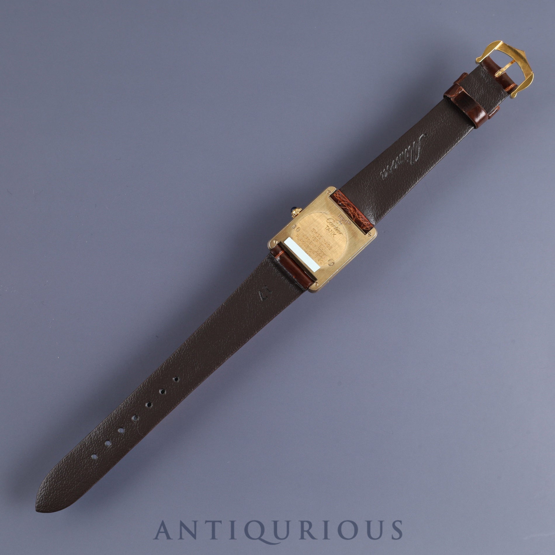 カルティエ マストタンク LM W1002754/1615 クォーツ Cal.90 SV925 革 純正尾錠(GP) アイボリーローマン文字盤 オーバーホール済み 新品仕上げ済み