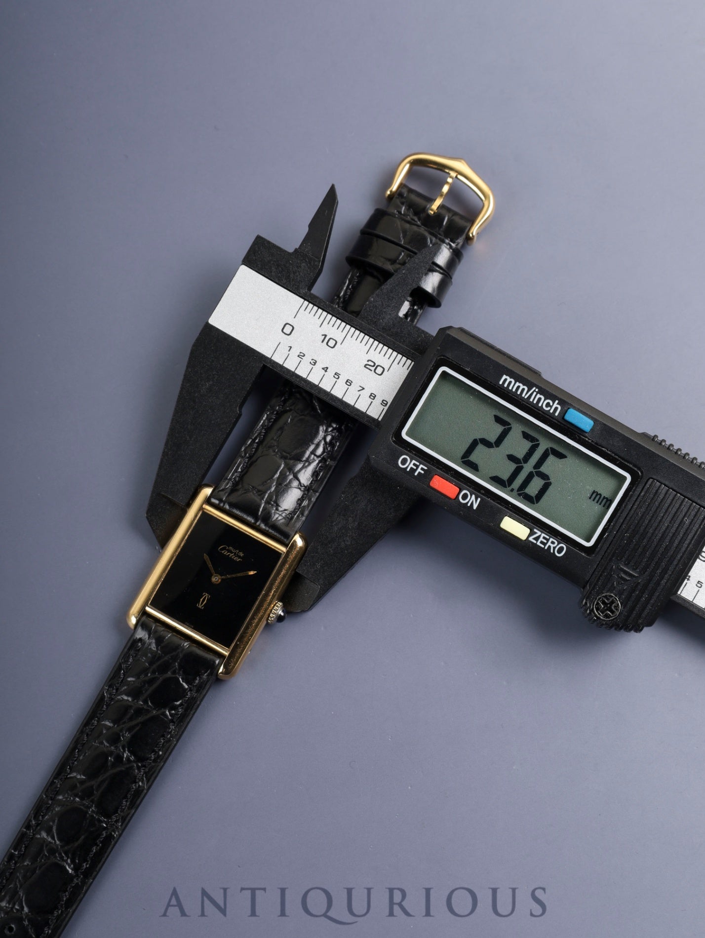 カルティエ マストタンク LM 6 手巻き Cal.78-1 SV925 革 純正ピンバックル(GP)オニキス文字盤(SWISS表記)オーバーホール済み