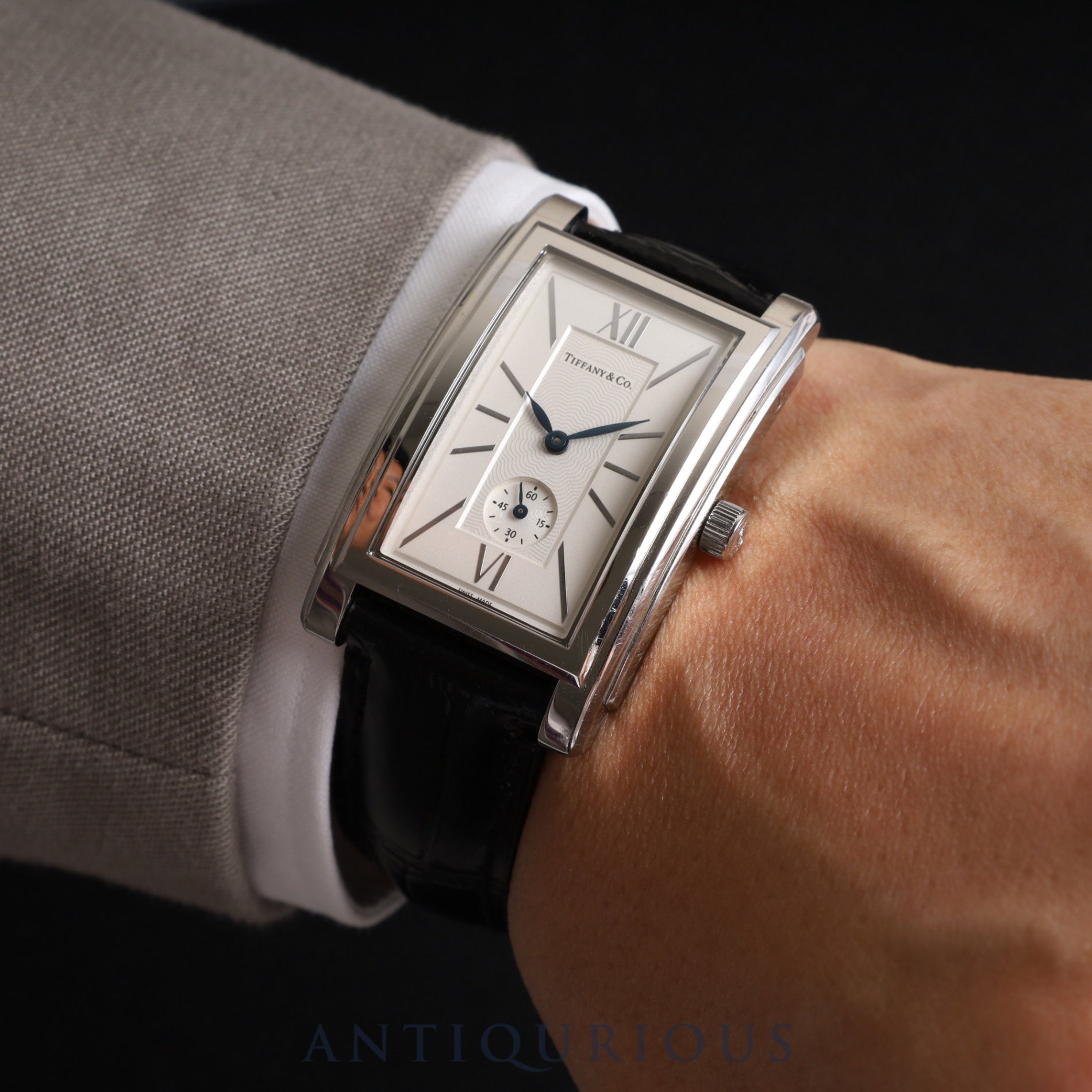 ティファニー グランドスモールセコンド Z0030.13.10A21A40A クォーツ Cal.980.163 SS 革 純正尾錠(SS) ホワイト文字盤 オーバーホール済み