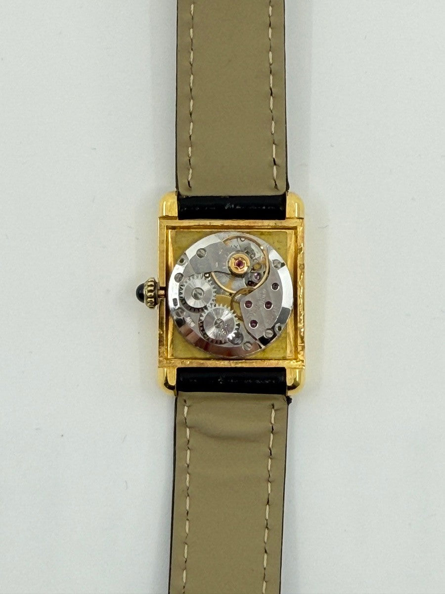 カルティエ マストタンク SM 手巻き Cal.78-1/ETA2512 SV925 純正尾錠(GP) アイボリーローマン文字盤(SWISS表記)オーバーホール済み