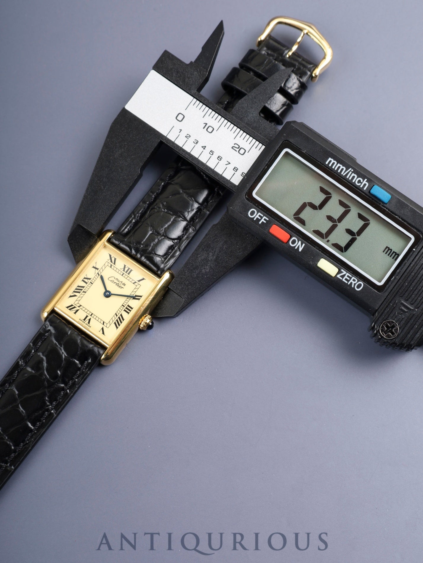 カルティエ マストタンク LM W1002753 / 590005 クォーツ Cal.069 SV925 革 純正ピンバックル(GP)アイボリーローマン文字盤 (SWISS MADE表記)箱 保証書(日付無記載)オーバーホール済み