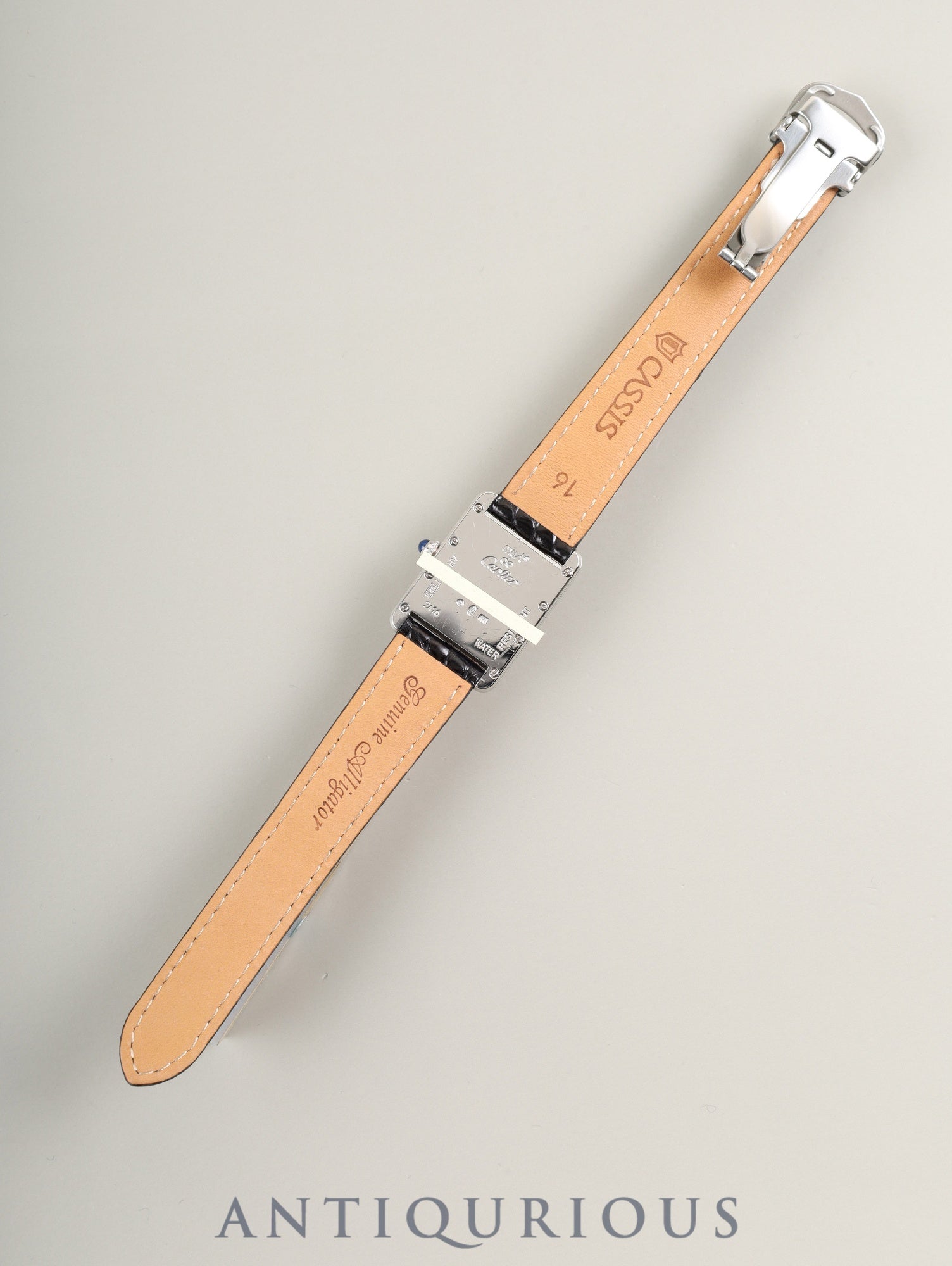 Cartier Must Tank MM W1014054 / 2416 Quartz SV925 Leather Genuine Deployant Buckle (SS) White Dial with Exploding Roman Numerals and Double C (SWISS MADE marking) Complete service done at Cartier boutique