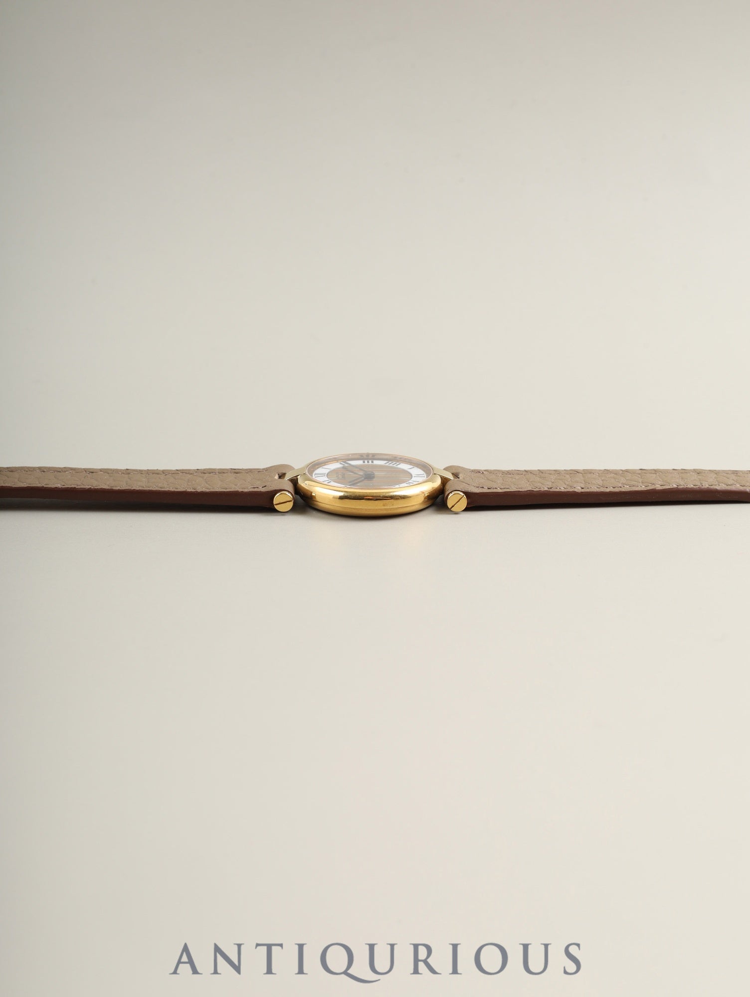 カルティエ マスト ヴァンドーム VLC SM 590004 クォーツ Cal.90 SV925 革 純正尾錠(GP)フロントトリニティ文字盤 オーバーホール済み