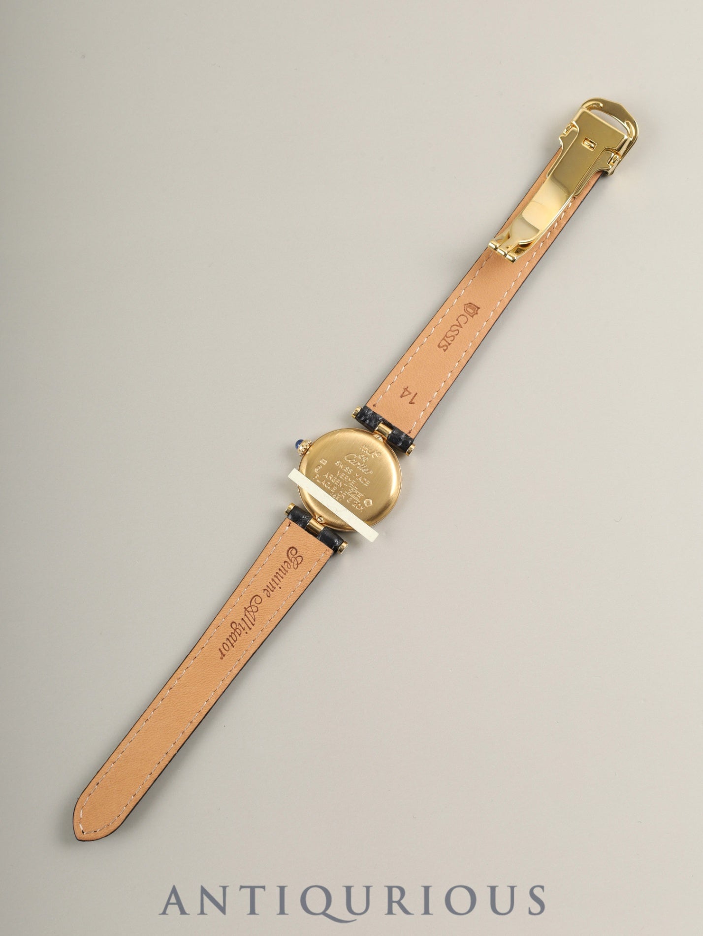 カルティエ マスト ヴァンドーム VLC SM W1009854 / 1851 クォーツ Cal.90.06 SV925 革 純正Dバックル(GP)飛びアラビア文字盤 箱 冊子 保証書(2000年)オーバーホール済み